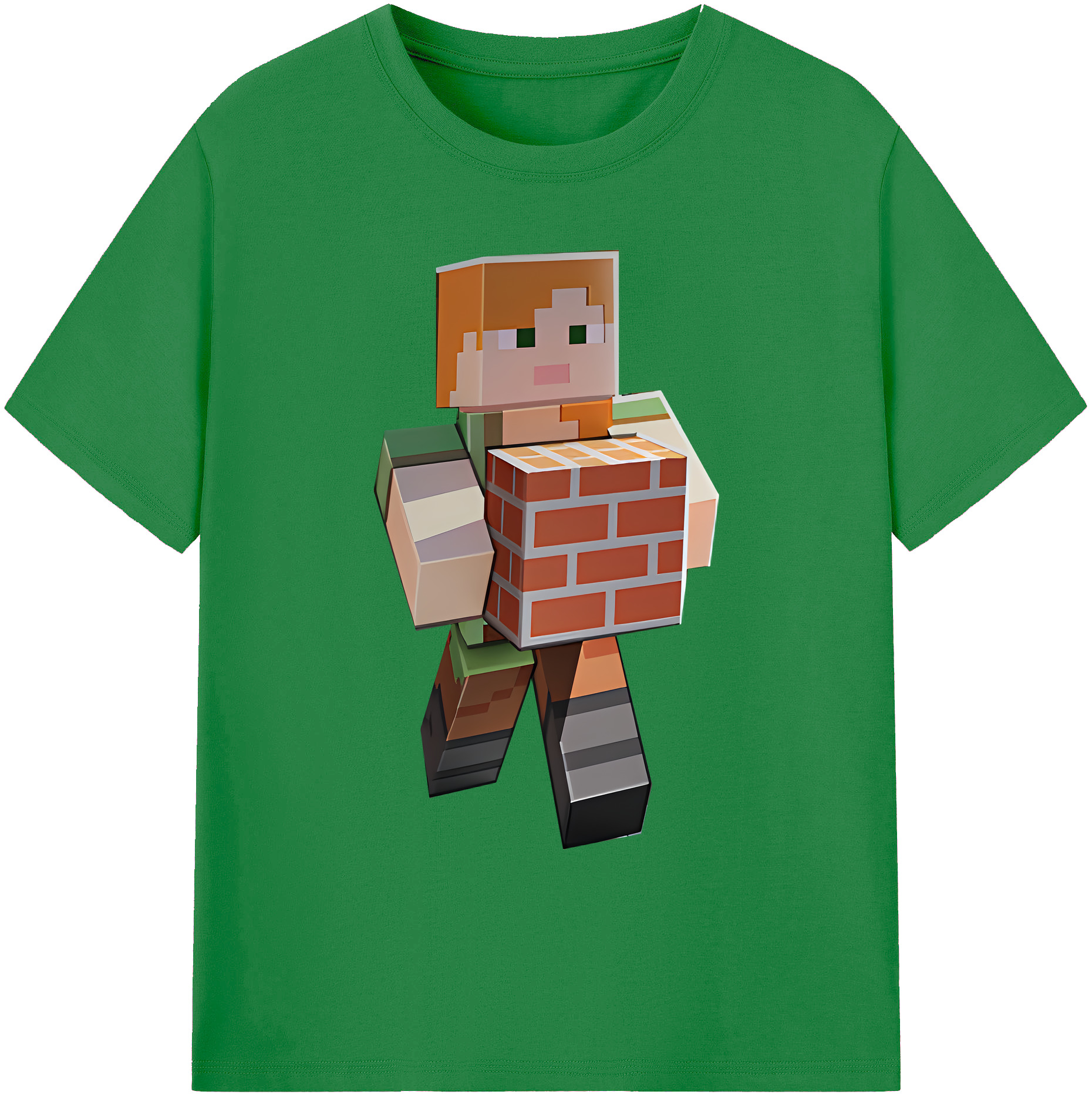 （画像用） マインクラフト ブロックの世界 Minecraft MC Block world 綿100％ メンズ半袖Tシャツ｜肌触りやわらか＆通気性