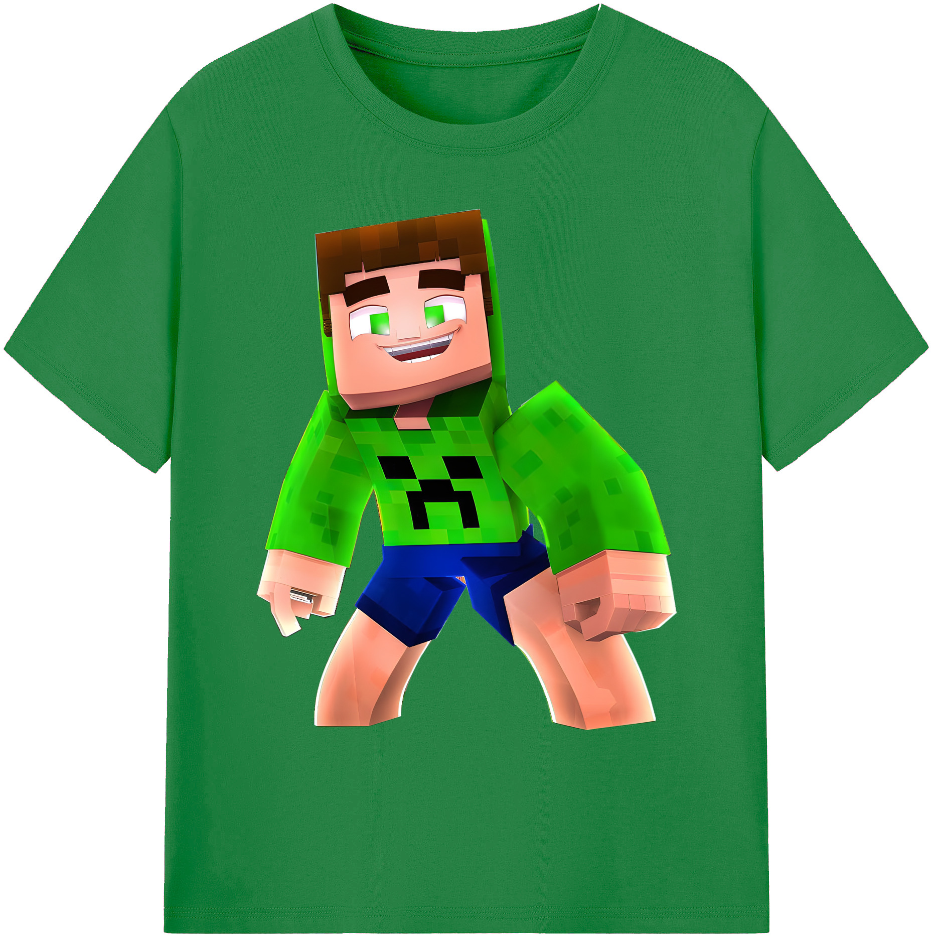 （画像用） マインクラフト ブロックの世界 Minecraft MC Block world 綿100％ メンズ半袖Tシャツ｜肌触りやわらか＆通気性