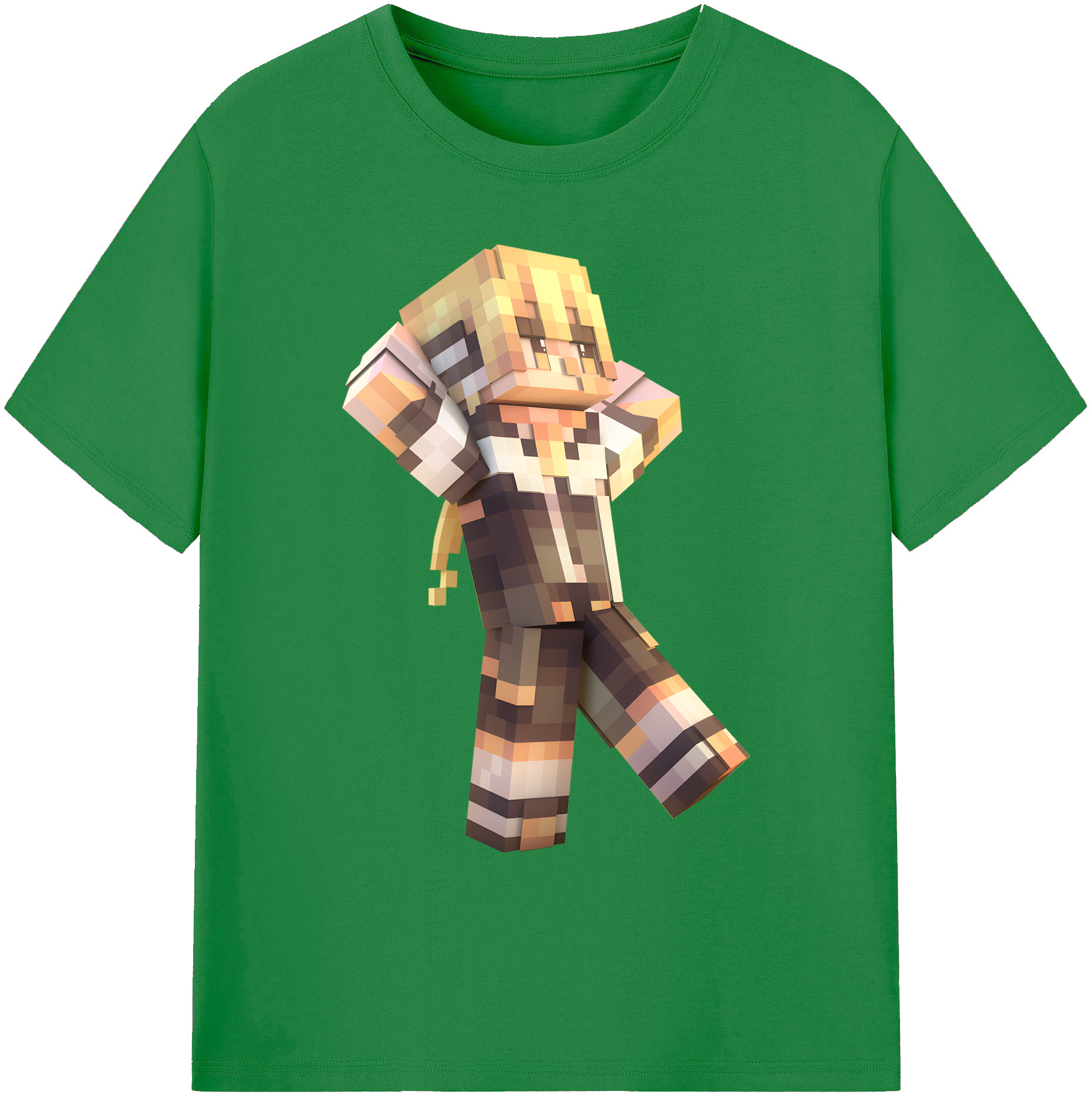 （画像用） マインクラフト ブロックの世界 Minecraft MC Block world 綿100％ メンズ半袖Tシャツ｜肌触りやわらか＆通気性