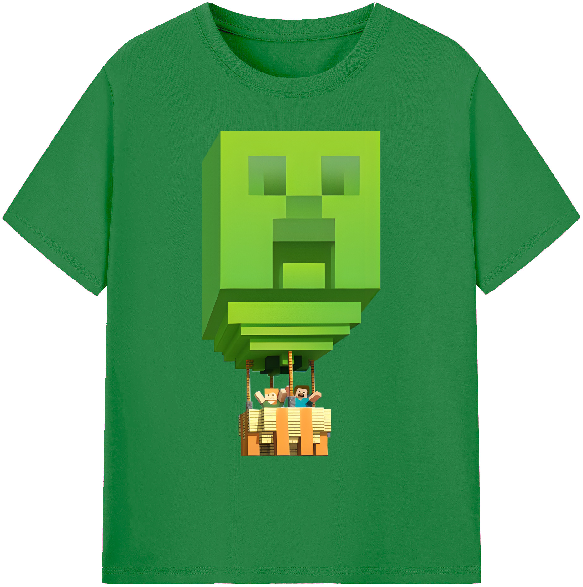 （画像用） マインクラフト ブロックの世界 Minecraft MC Block world 綿100％ メンズ半袖Tシャツ｜肌触りやわらか＆通気性