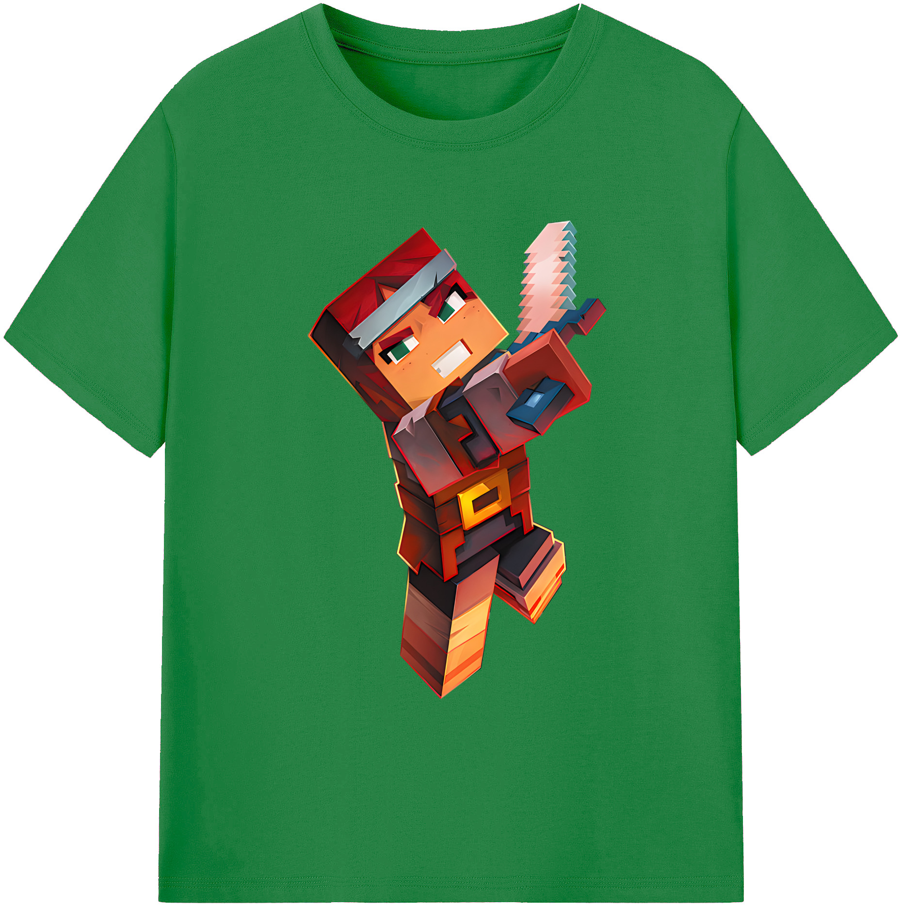 （画像用） マインクラフト ブロックの世界 Minecraft MC Block world 綿100％ メンズ半袖Tシャツ｜肌触りやわらか＆通気性