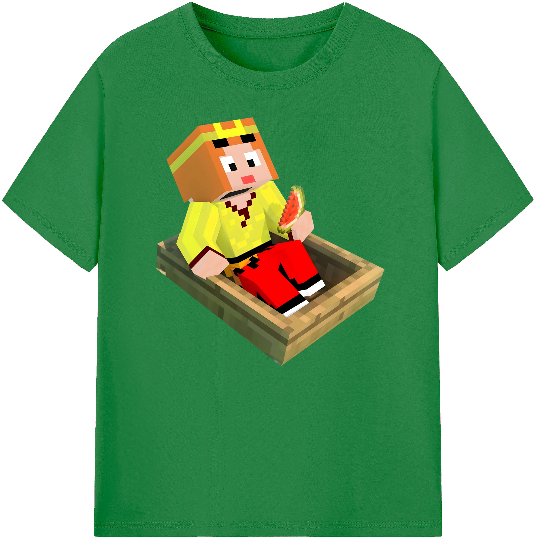 （画像用） マインクラフト ブロックの世界 Minecraft MC Block world 綿100％ メンズ半袖Tシャツ｜肌触りやわらか＆通気性