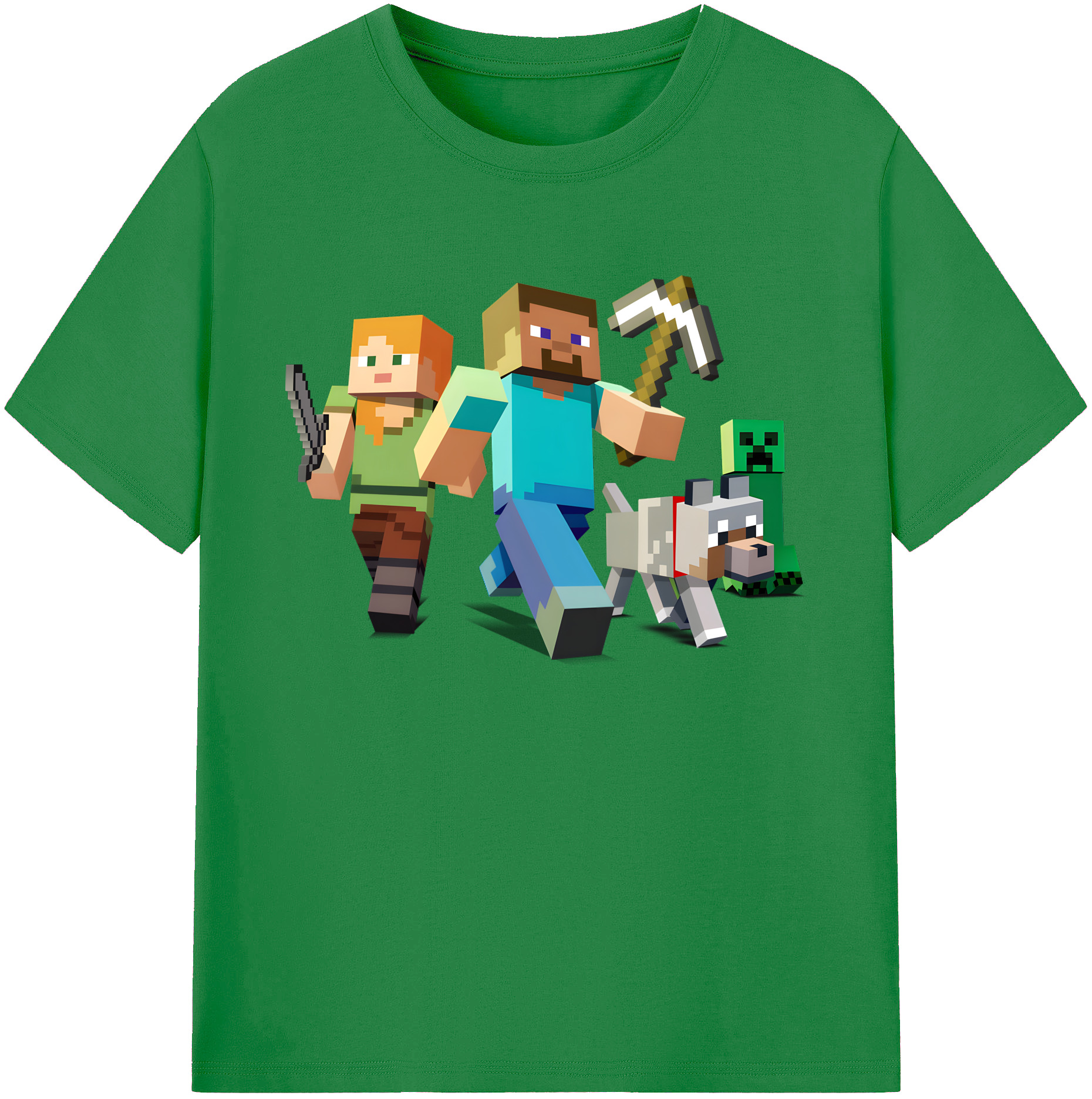 （画像用） マインクラフト ブロックの世界 Minecraft MC Block world 綿100％ メンズ半袖Tシャツ｜肌触りやわらか＆通気性