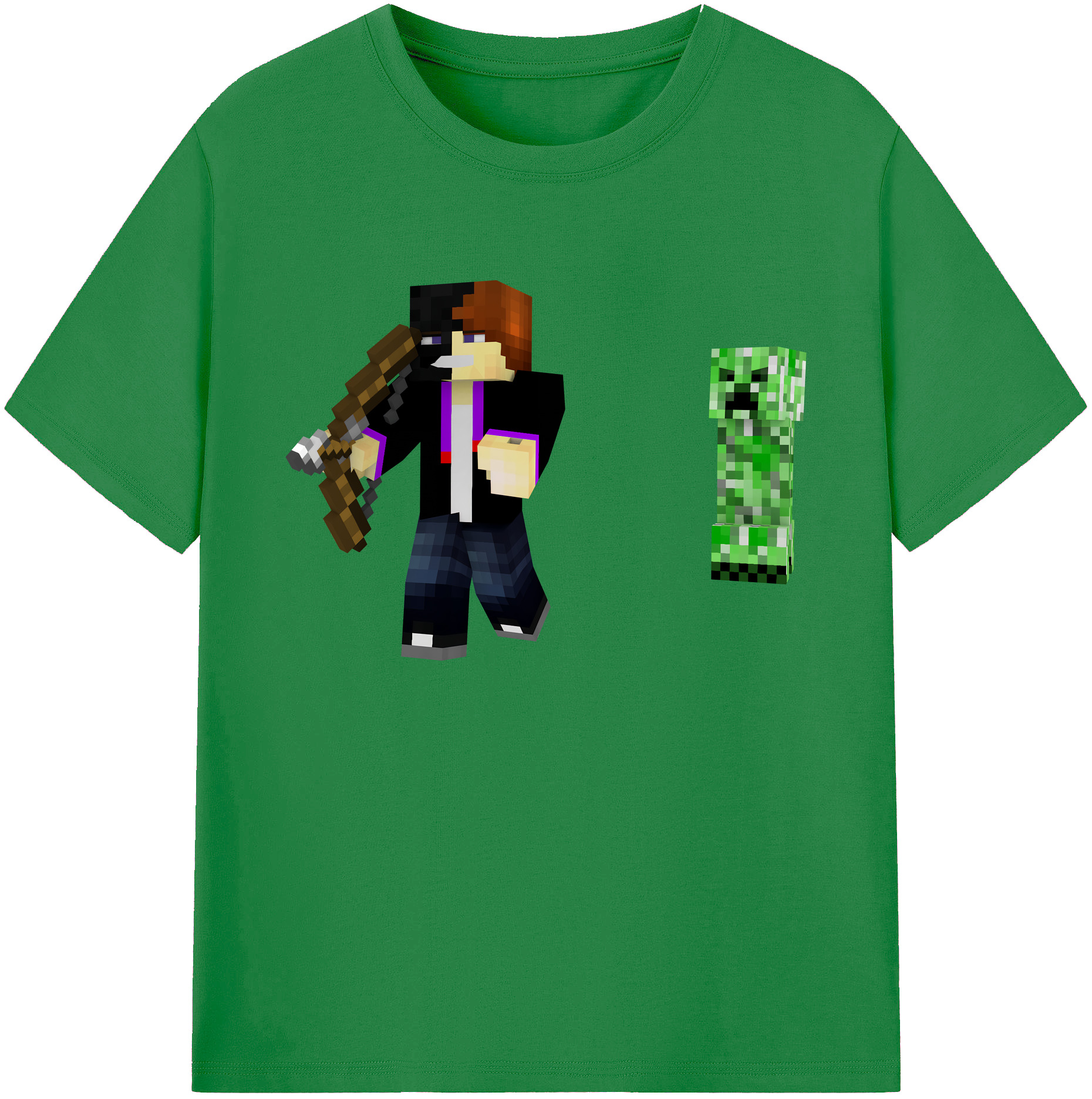 （画像用） マインクラフト ブロックの世界 Minecraft MC Block world 綿100％ メンズ半袖Tシャツ｜肌触りやわらか＆通気性