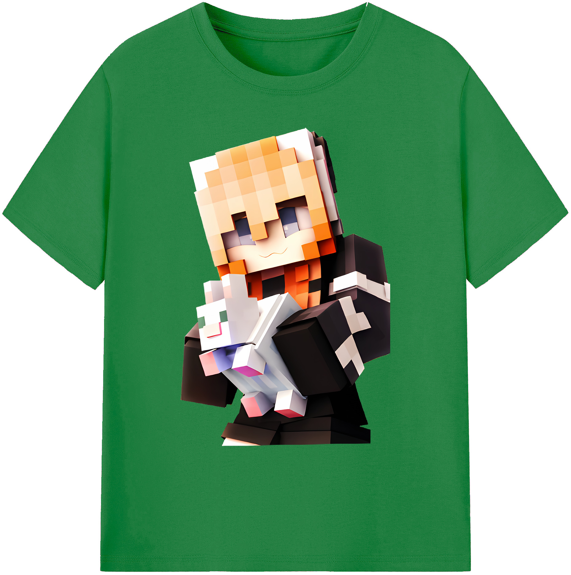 （画像用） マインクラフト ブロックの世界 Minecraft MC Block world 綿100％ メンズ半袖Tシャツ｜肌触りやわらか＆通気性