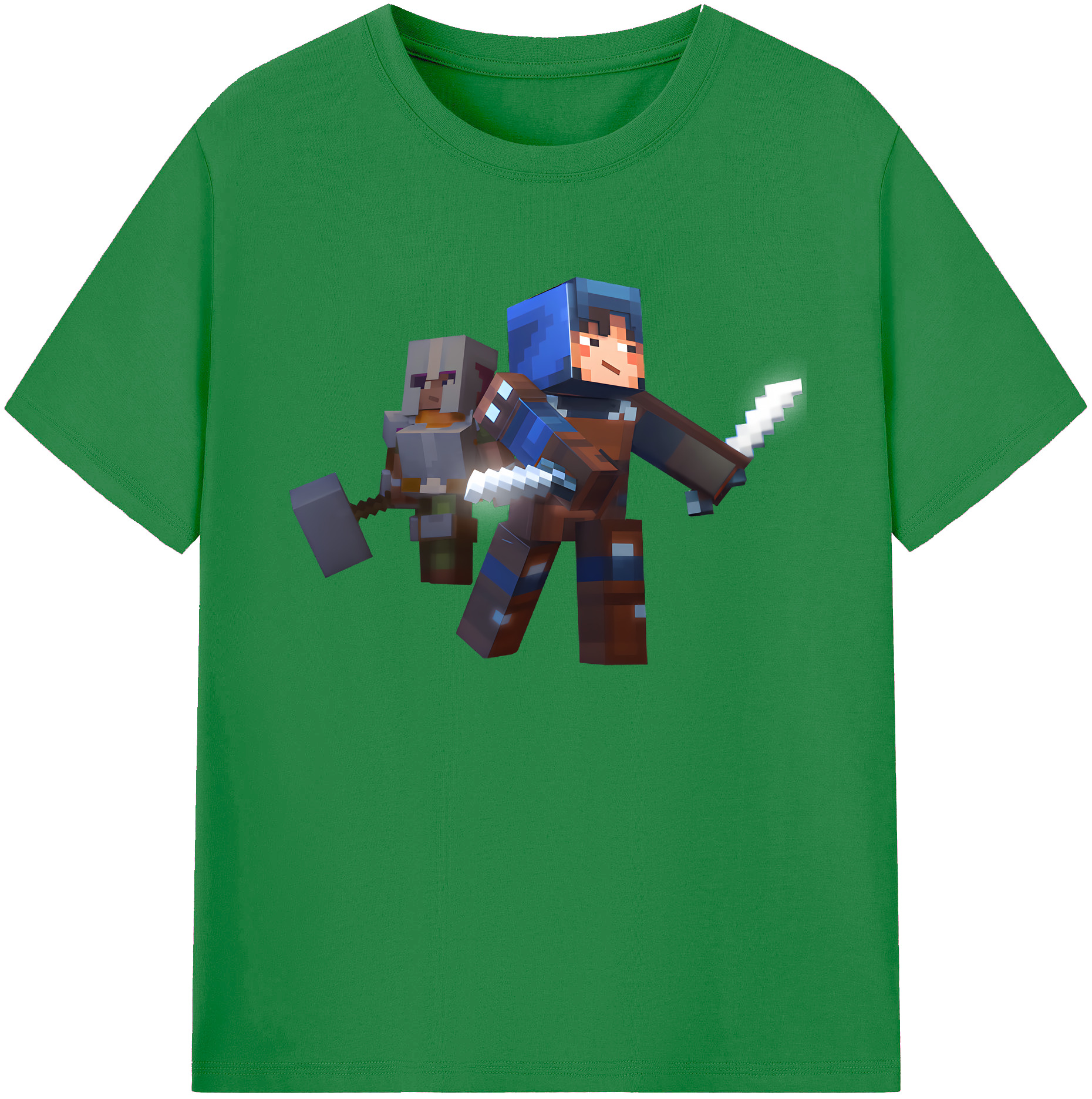 （画像用） マインクラフト ブロックの世界 Minecraft MC Block world 綿100％ メンズ半袖Tシャツ｜肌触りやわらか＆通気性