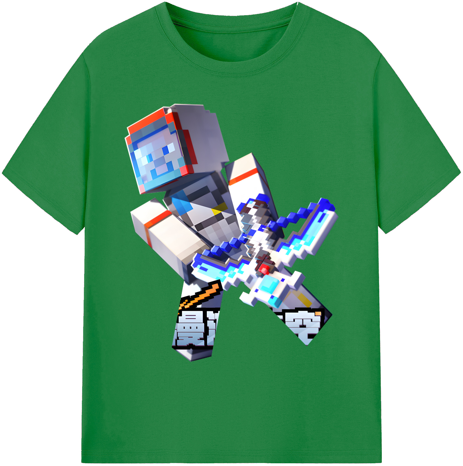 （画像用） マインクラフト ブロックの世界 Minecraft MC Block world 綿100％ メンズ半袖Tシャツ｜肌触りやわらか＆通気性