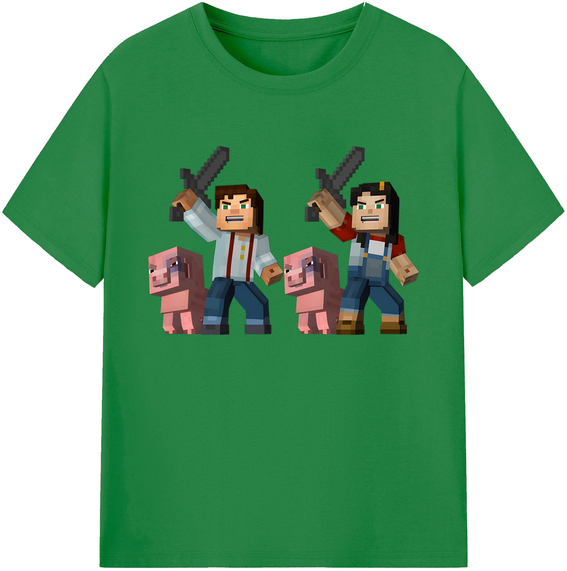 （画像用） マインクラフト ブロックの世界 Minecraft MC Block world 綿100％ メンズ半袖Tシャツ｜肌触りやわらか＆通気性