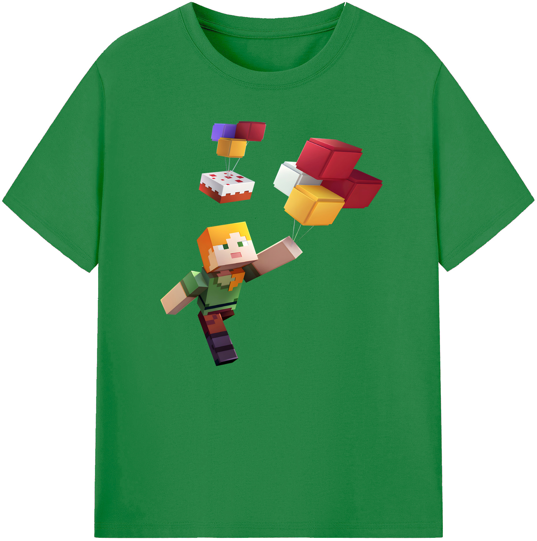 （画像用） マインクラフト ブロックの世界 Minecraft MC Block world 綿100％ メンズ半袖Tシャツ｜肌触りやわらか＆通気性