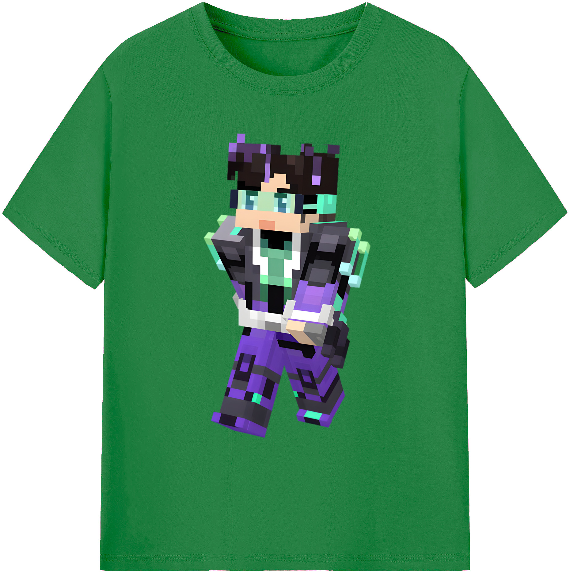 （画像用） マインクラフト ブロックの世界 Minecraft MC Block world 綿100％ メンズ半袖Tシャツ｜肌触りやわらか＆通気性