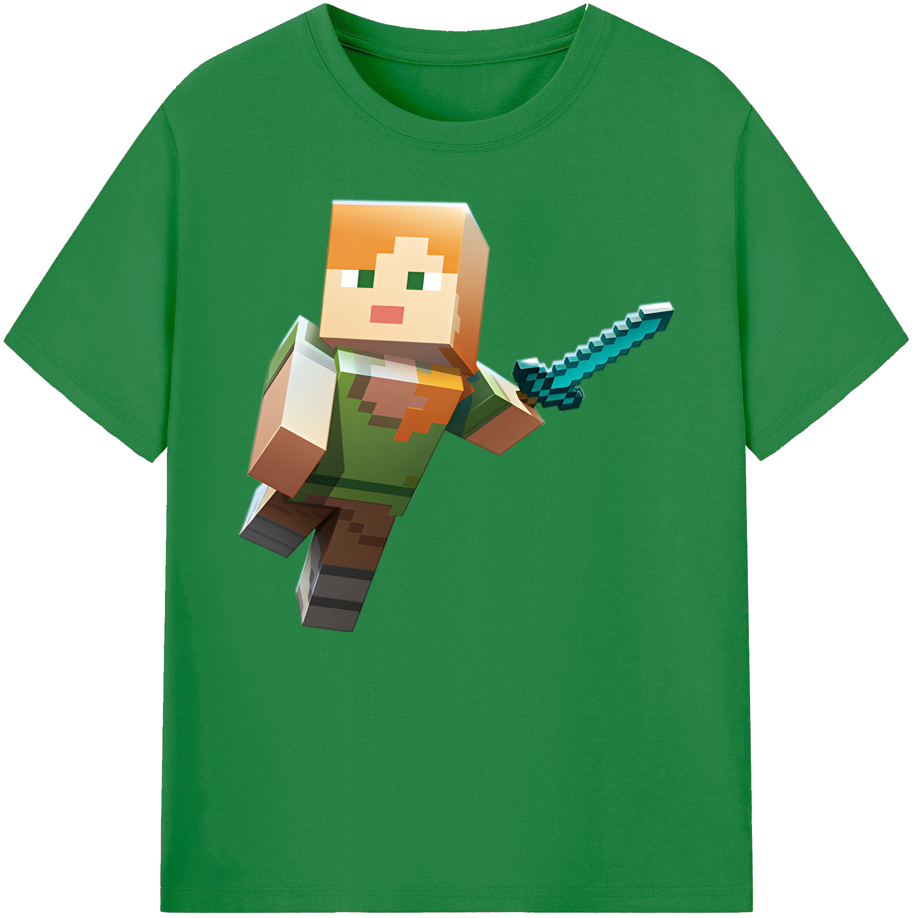 （画像用） マインクラフト ブロックの世界 Minecraft MC Block world 綿100％ メンズ半袖Tシャツ｜肌触りやわらか＆通気性