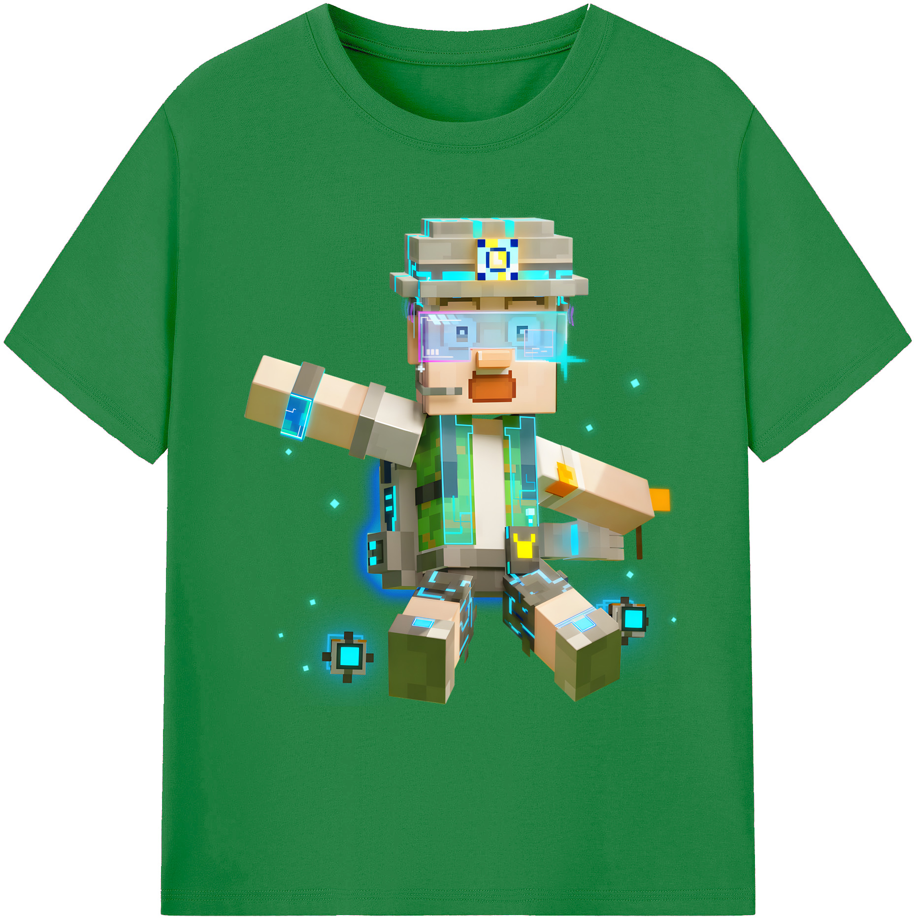 （画像用） マインクラフト ブロックの世界 Minecraft MC Block world 綿100％ メンズ半袖Tシャツ｜肌触りやわらか＆通気性