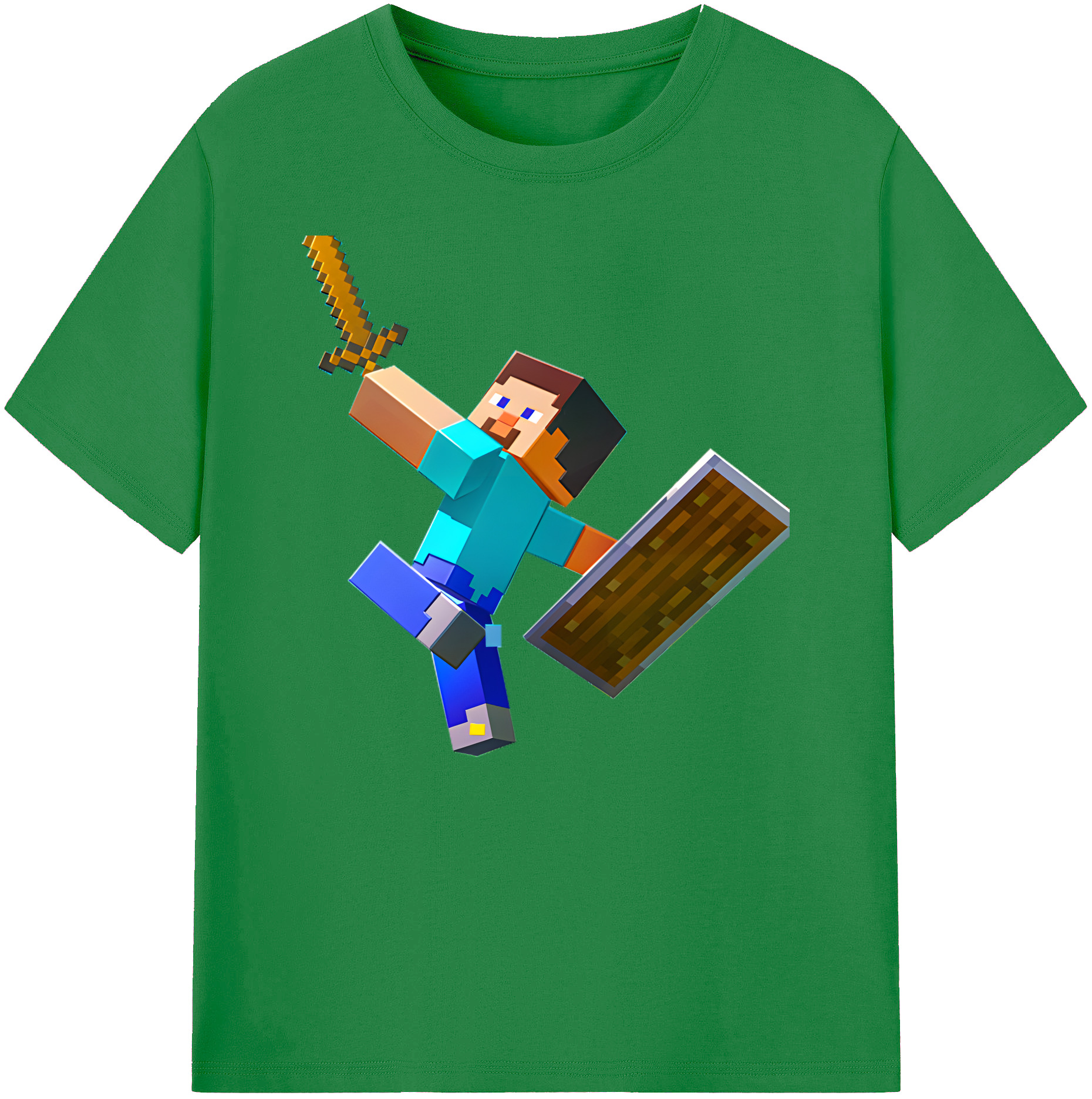 （画像用） マインクラフト ブロックの世界 Minecraft MC Block world 綿100％ メンズ半袖Tシャツ｜肌触りやわらか＆通気性