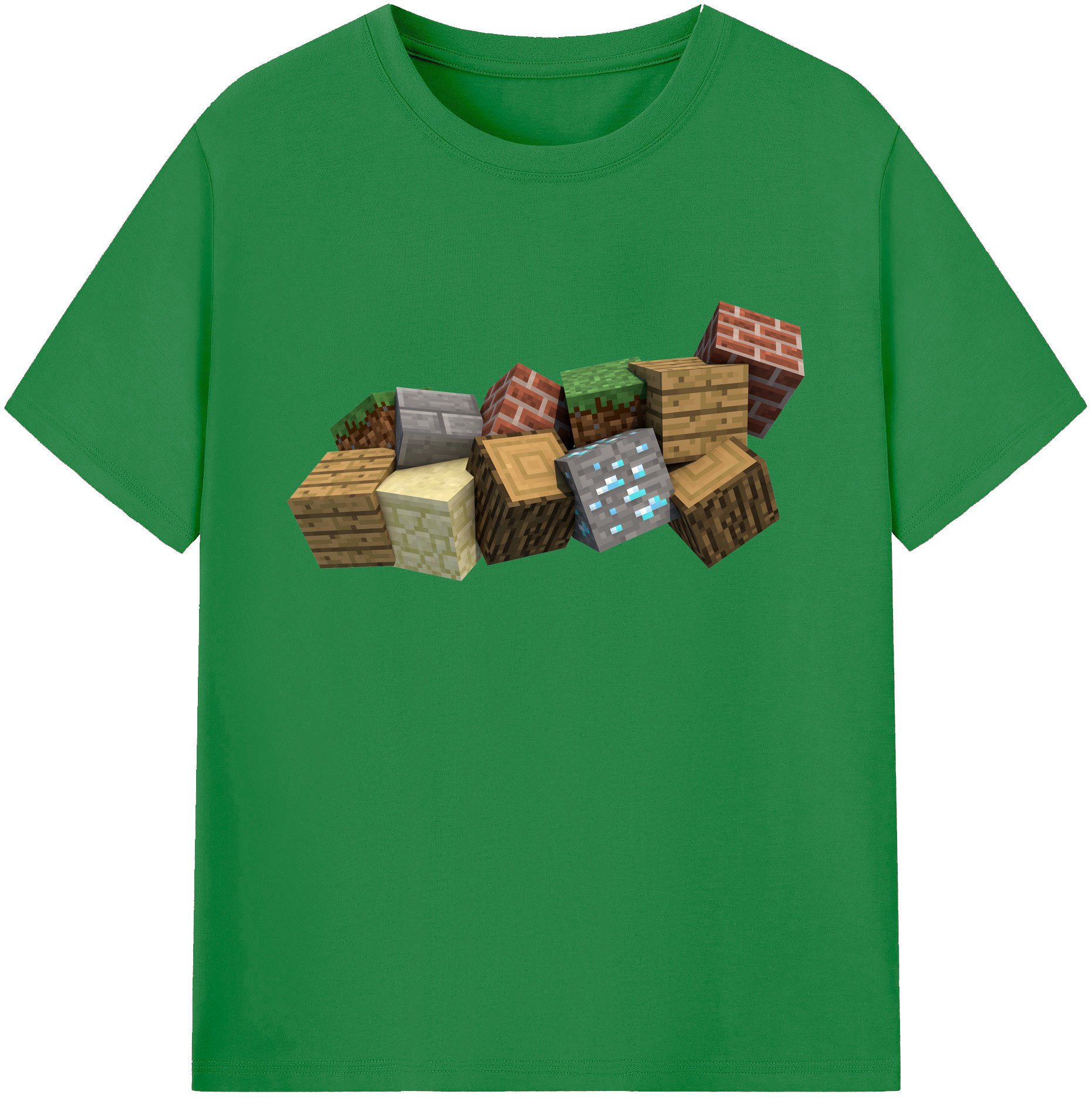 （画像用） マインクラフト ブロックの世界 Minecraft MC Block world 綿100％ メンズ半袖Tシャツ｜肌触りやわらか＆通気性