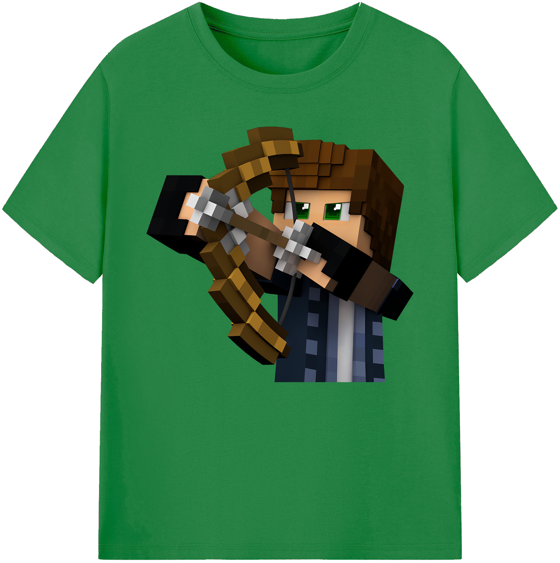 （画像用） マインクラフト ブロックの世界 Minecraft MC Block world 綿100％ メンズ半袖Tシャツ｜肌触りやわらか＆通気性