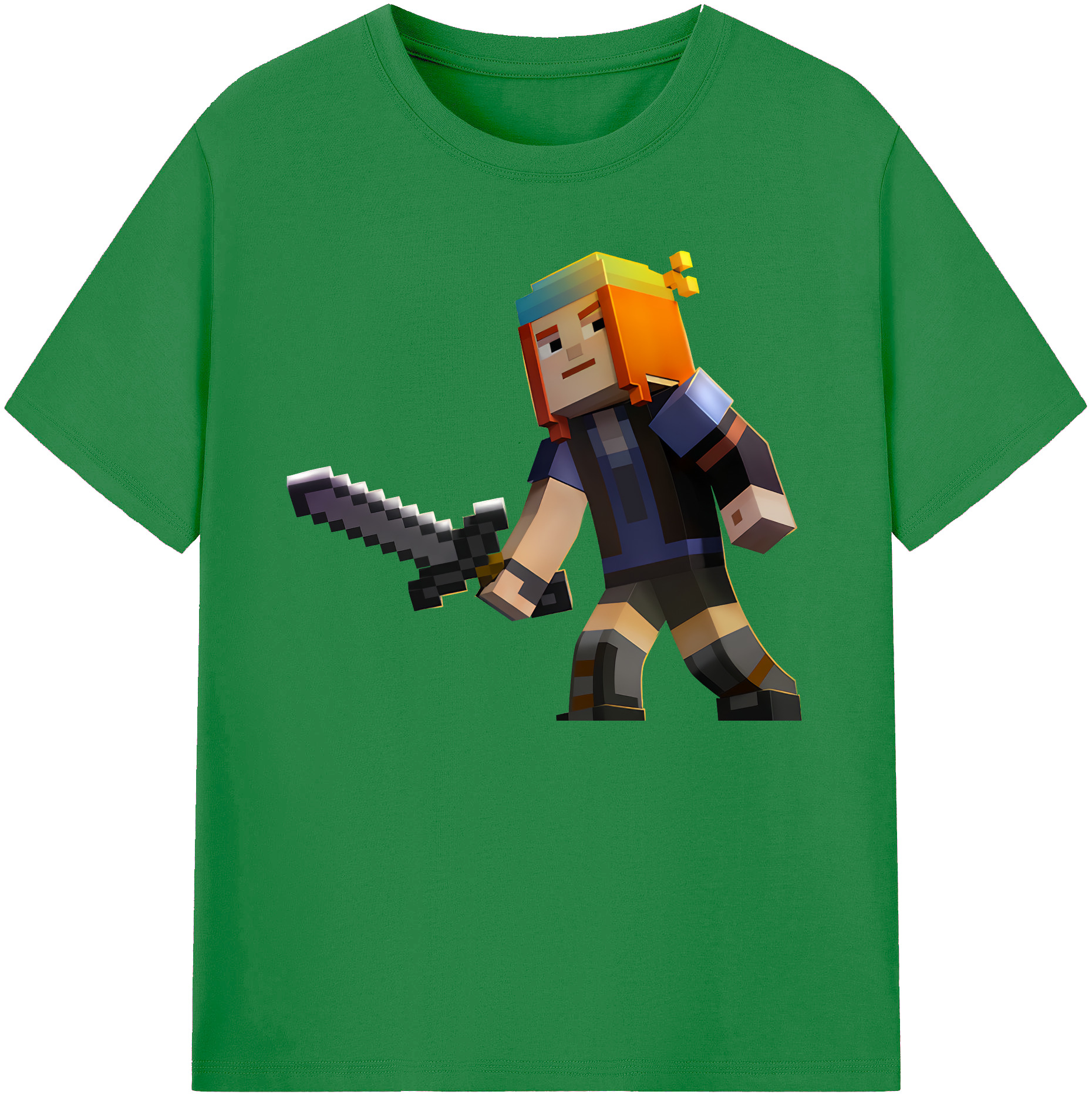 （画像用） マインクラフト ブロックの世界 Minecraft MC Block world 綿100％ メンズ半袖Tシャツ｜肌触りやわらか＆通気性
