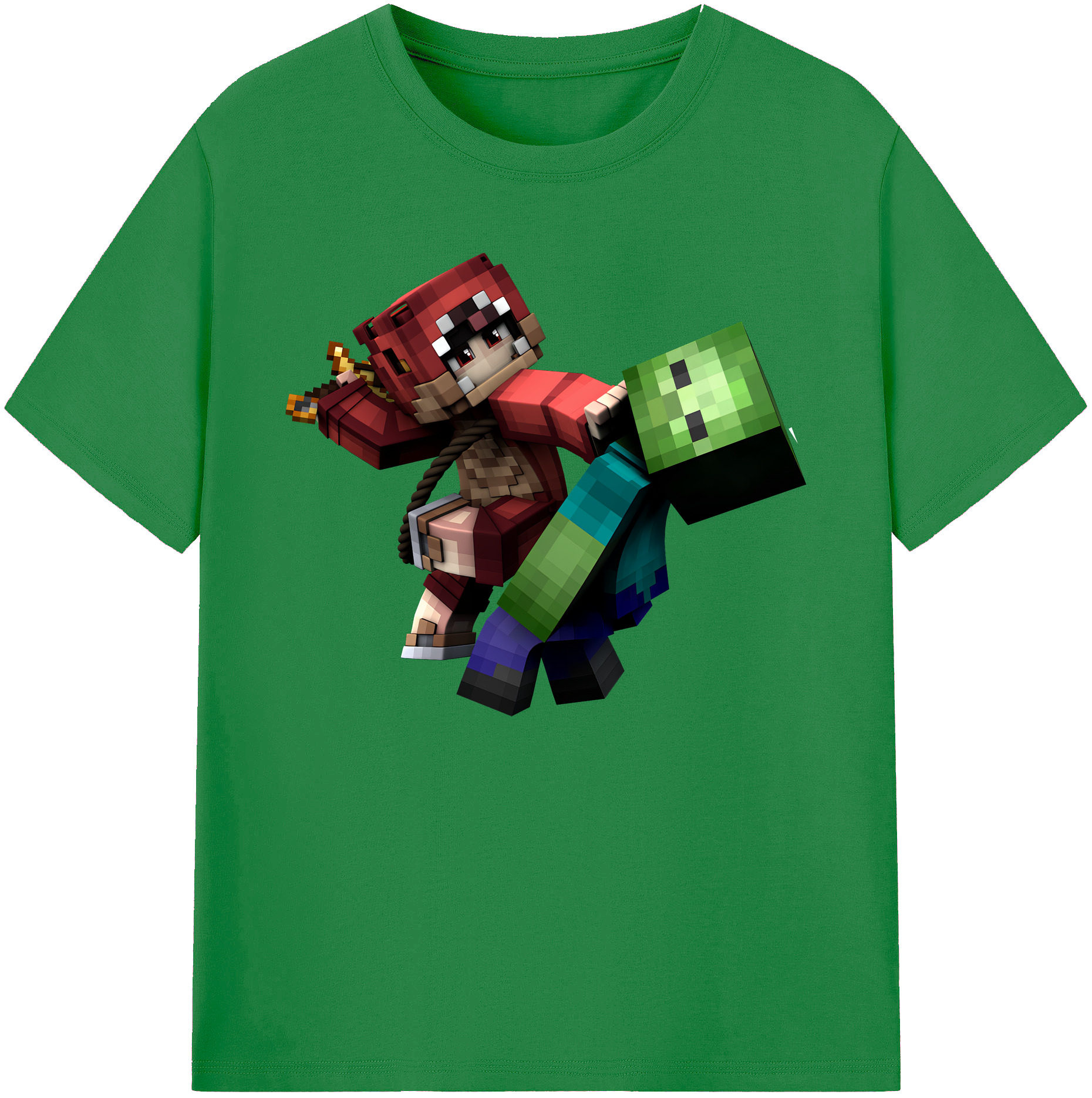 （画像用） マインクラフト ブロックの世界 Minecraft MC Block world 綿100％ メンズ半袖Tシャツ｜肌触りやわらか＆通気性