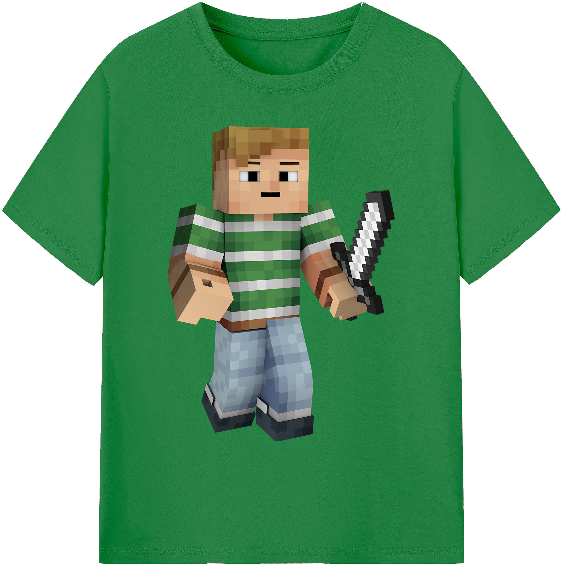 （画像用） マインクラフト ブロックの世界 Minecraft MC Block world 綿100％ メンズ半袖Tシャツ｜肌触りやわらか＆通気性