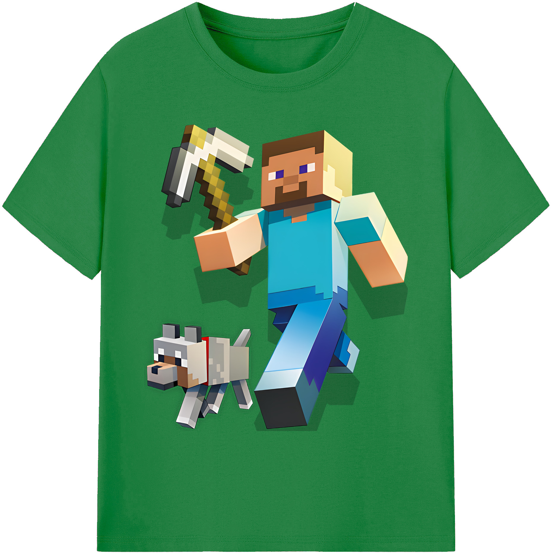 （画像用） マインクラフト ブロックの世界 Minecraft MC Block world 綿100％ メンズ半袖Tシャツ｜肌触りやわらか＆通気性