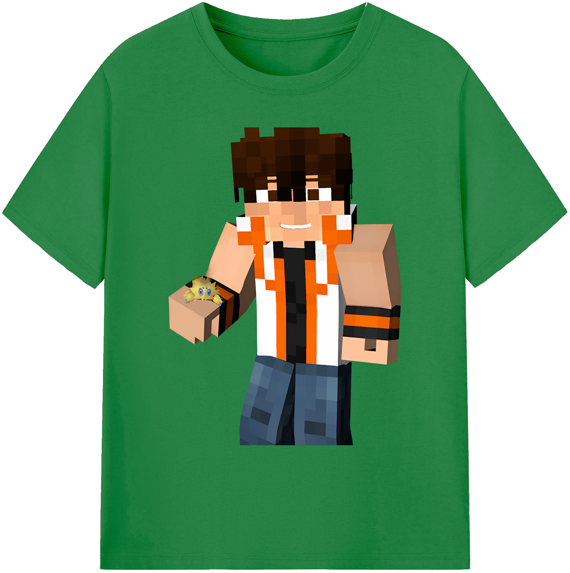 （画像用） マインクラフト ブロックの世界 Minecraft MC Block world 綿100％ メンズ半袖Tシャツ｜肌触りやわらか＆通気性