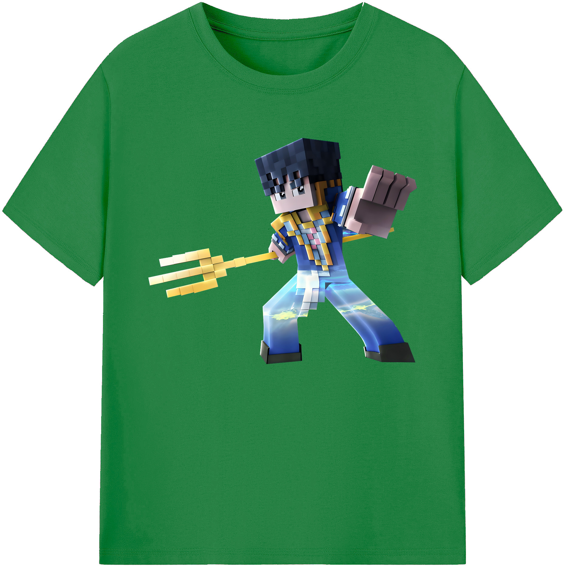 （画像用） マインクラフト ブロックの世界 Minecraft MC Block world 綿100％ メンズ半袖Tシャツ｜肌触りやわらか＆通気性