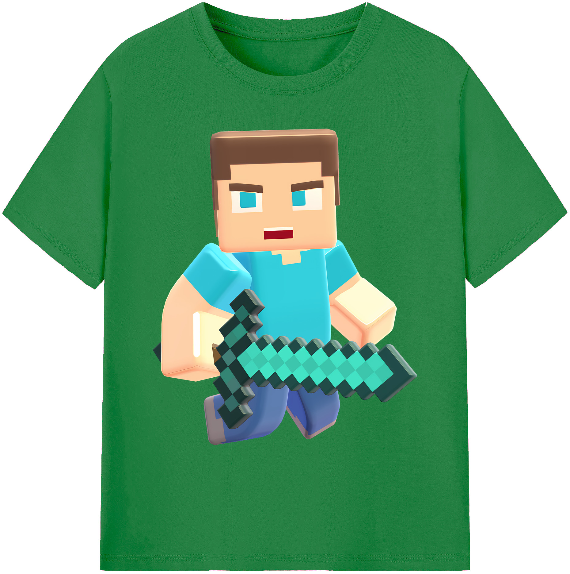 （画像用） マインクラフト ブロックの世界 Minecraft MC Block world 綿100％ メンズ半袖Tシャツ｜肌触りやわらか＆通気性