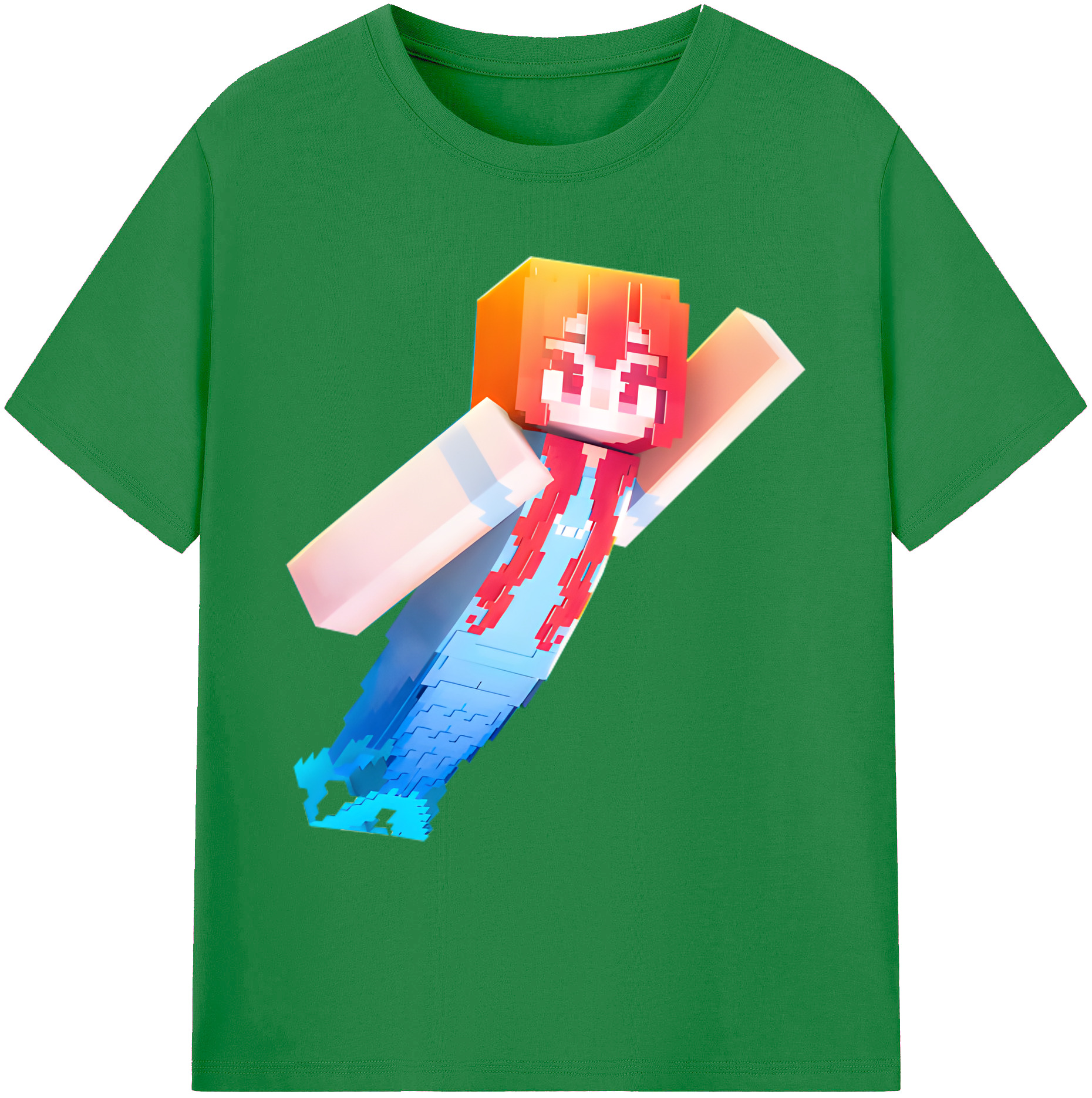 （画像用） マインクラフト ブロックの世界 Minecraft MC Block world 綿100％ メンズ半袖Tシャツ｜肌触りやわらか＆通気性