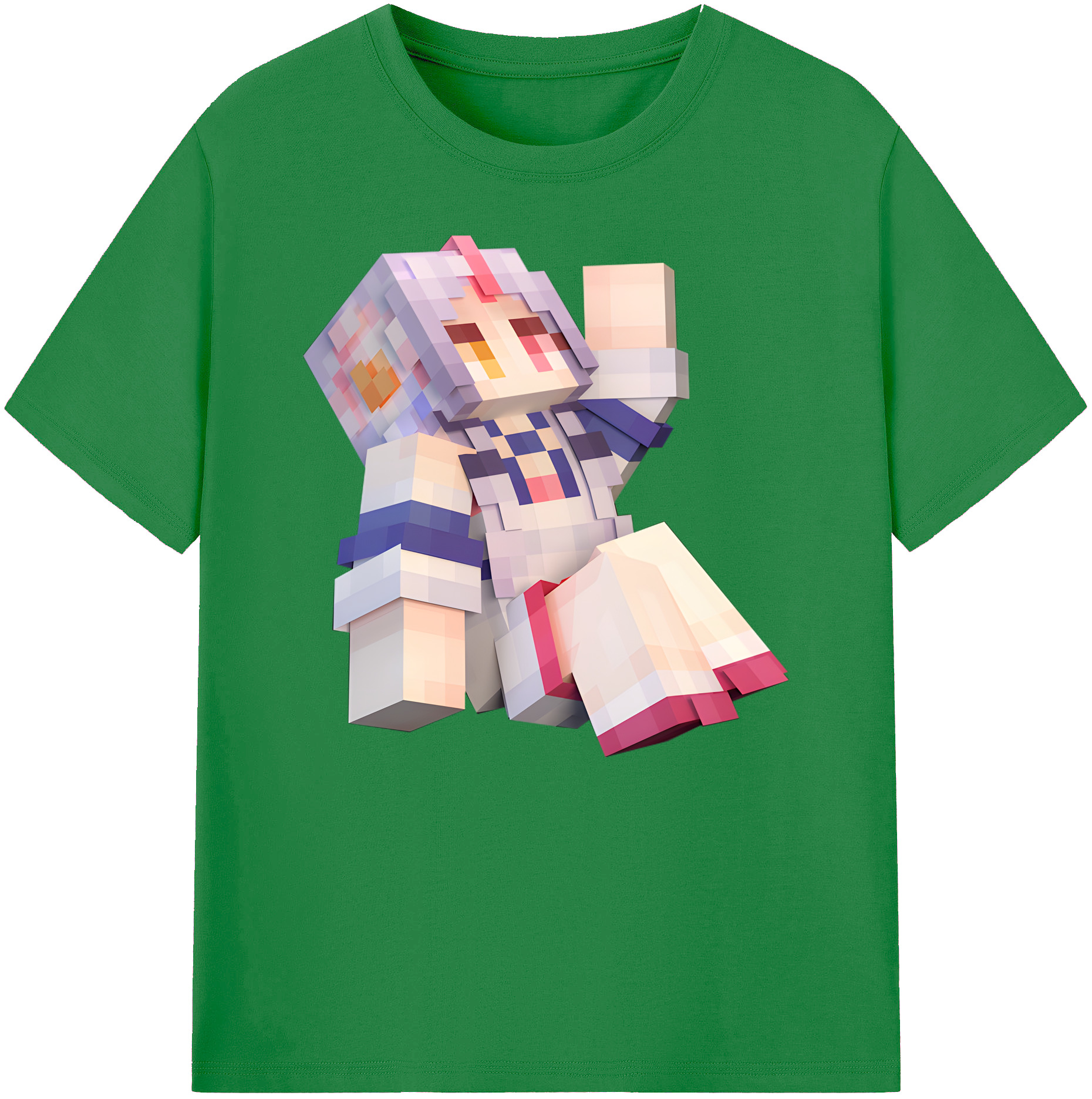 （画像用） マインクラフト ブロックの世界 Minecraft MC Block world 綿100％ メンズ半袖Tシャツ｜肌触りやわらか＆通気性