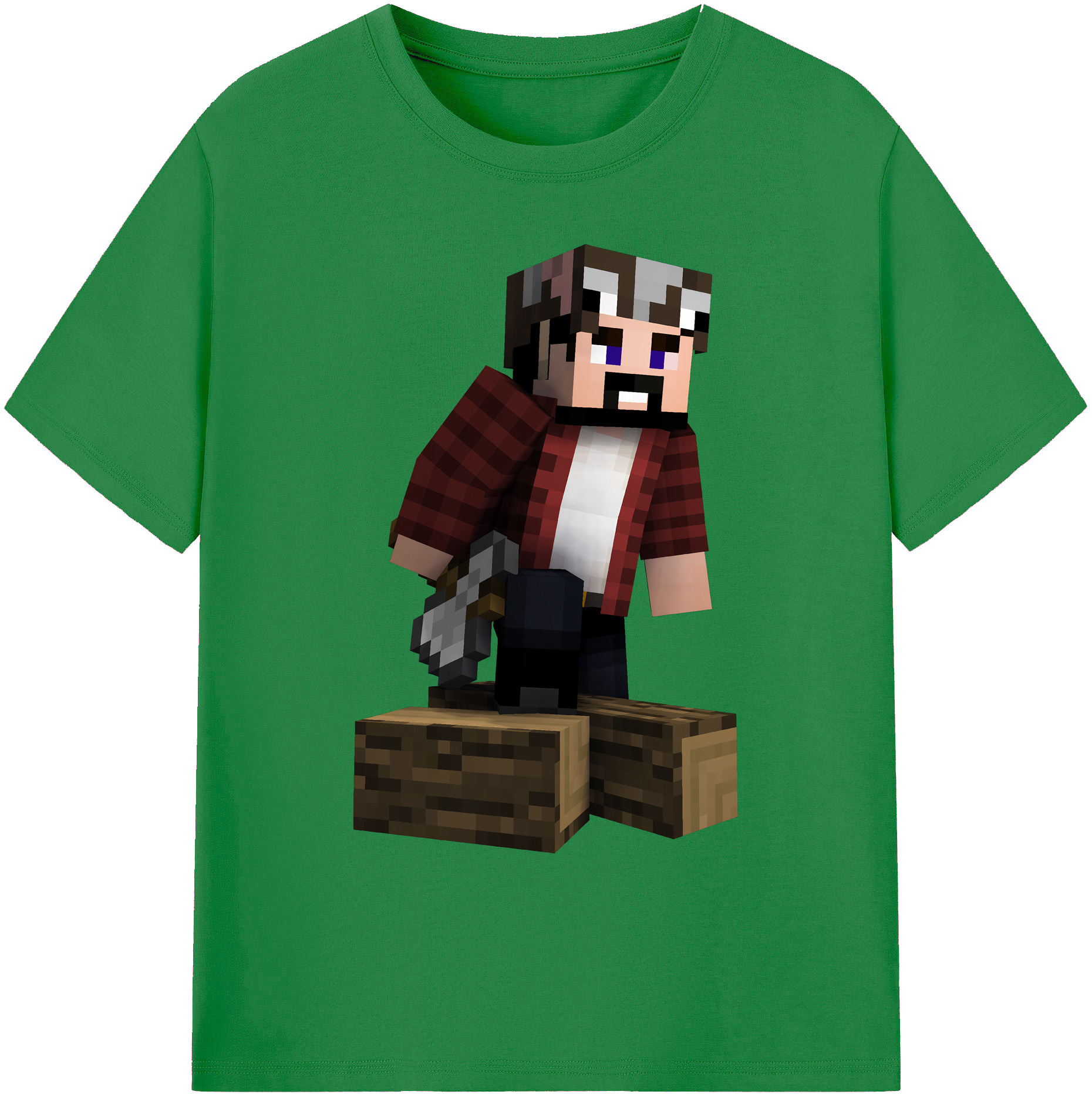 （画像用） マインクラフト ブロックの世界 Minecraft MC Block world 綿100％ メンズ半袖Tシャツ｜肌触りやわらか＆通気性