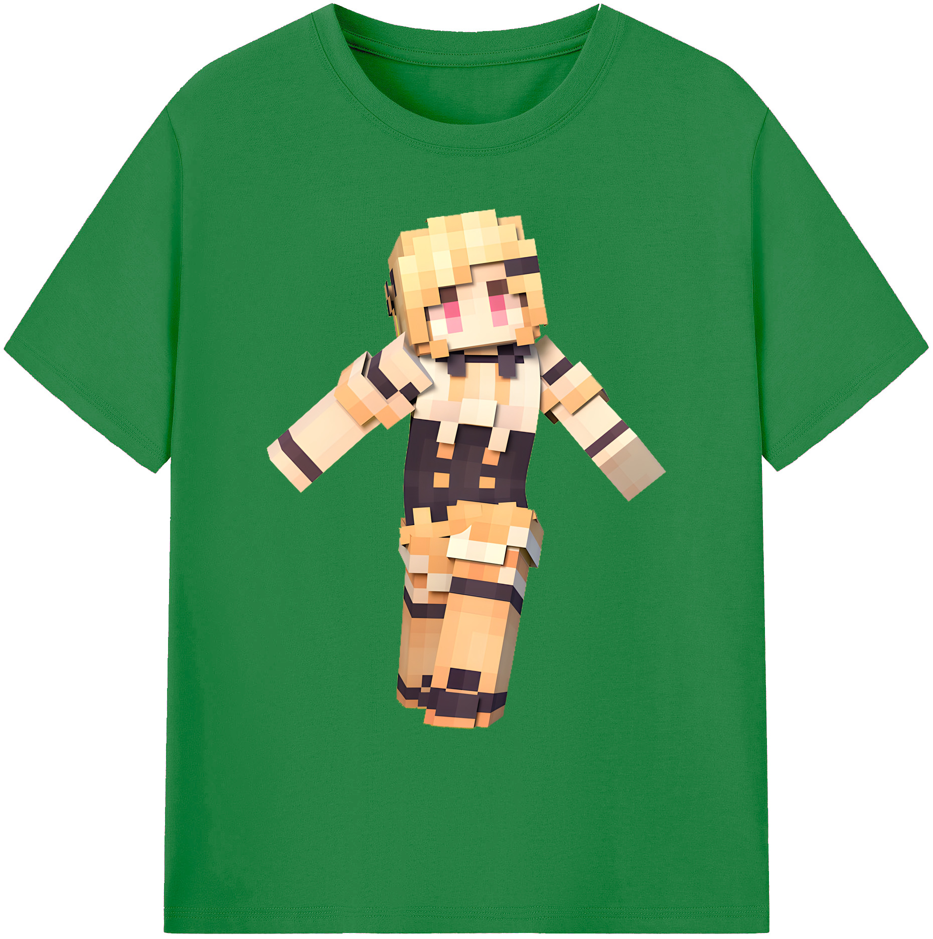 （画像用） マインクラフト ブロックの世界 Minecraft MC Block world 綿100％ メンズ半袖Tシャツ｜肌触りやわらか＆通気性