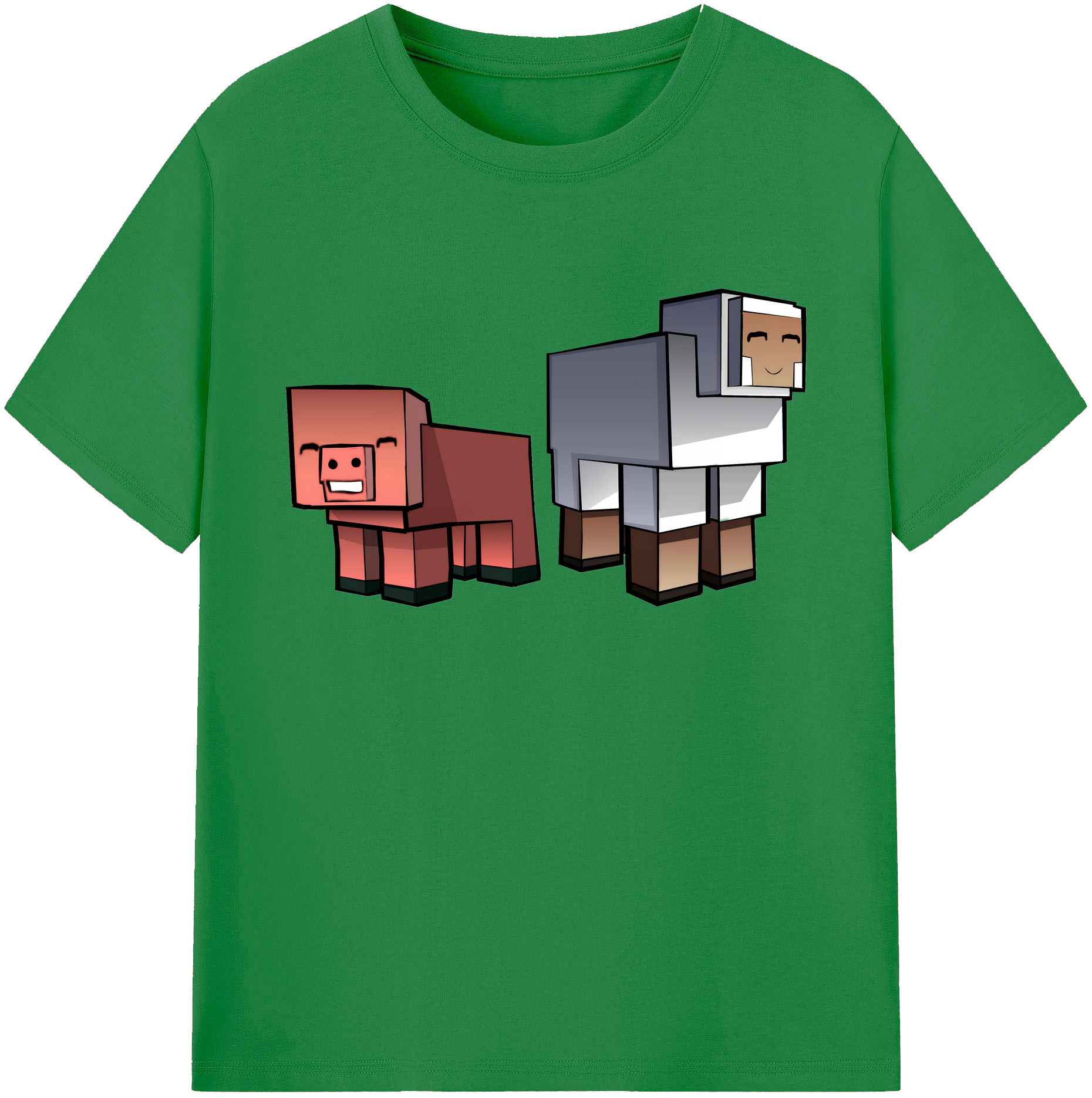 （画像用） マインクラフト ブロックの世界 Minecraft MC Block world 綿100％ メンズ半袖Tシャツ｜肌触りやわらか＆通気性