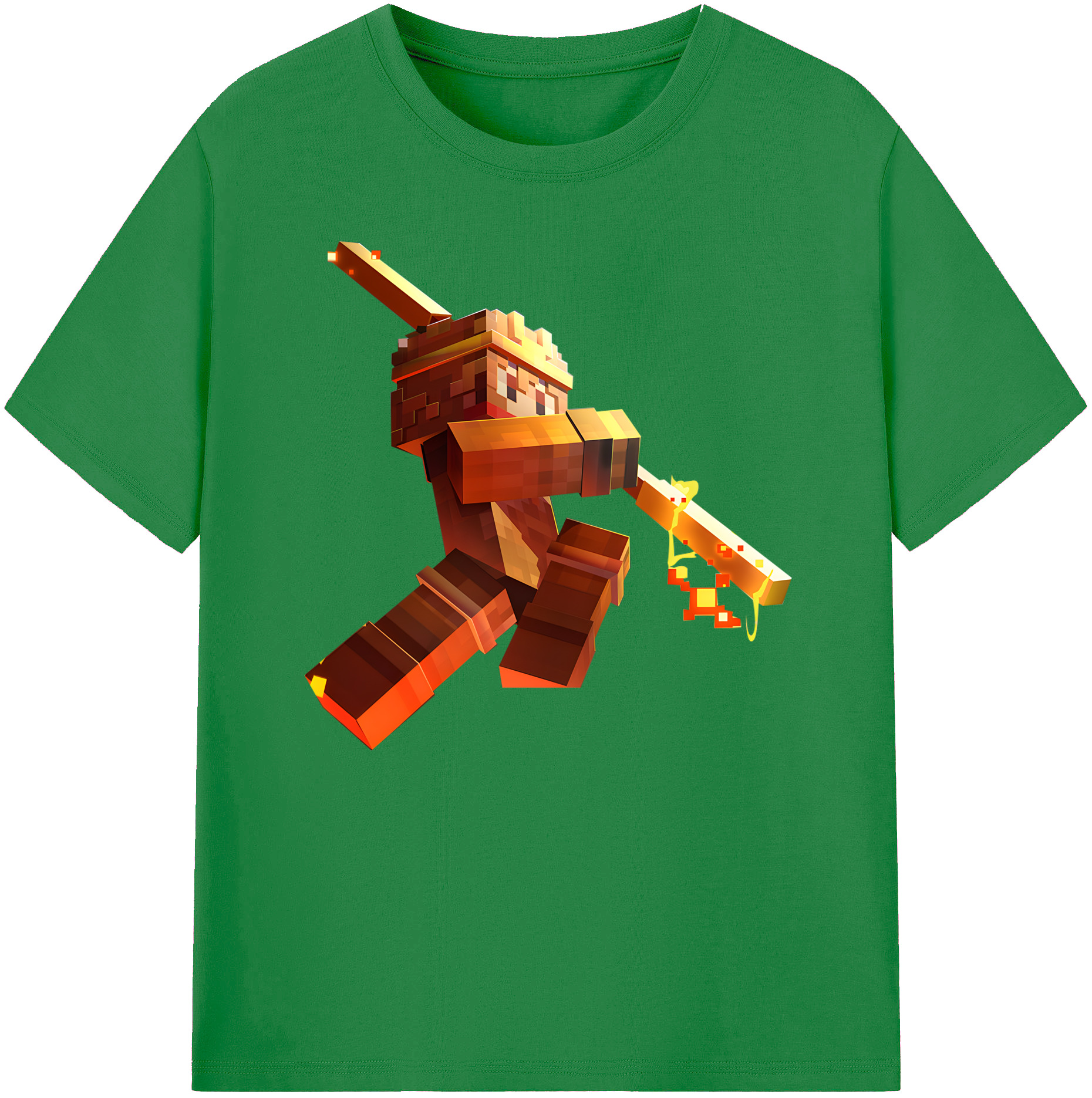 （画像用） マインクラフト ブロックの世界 Minecraft MC Block world 綿100％ メンズ半袖Tシャツ｜肌触りやわらか＆通気性