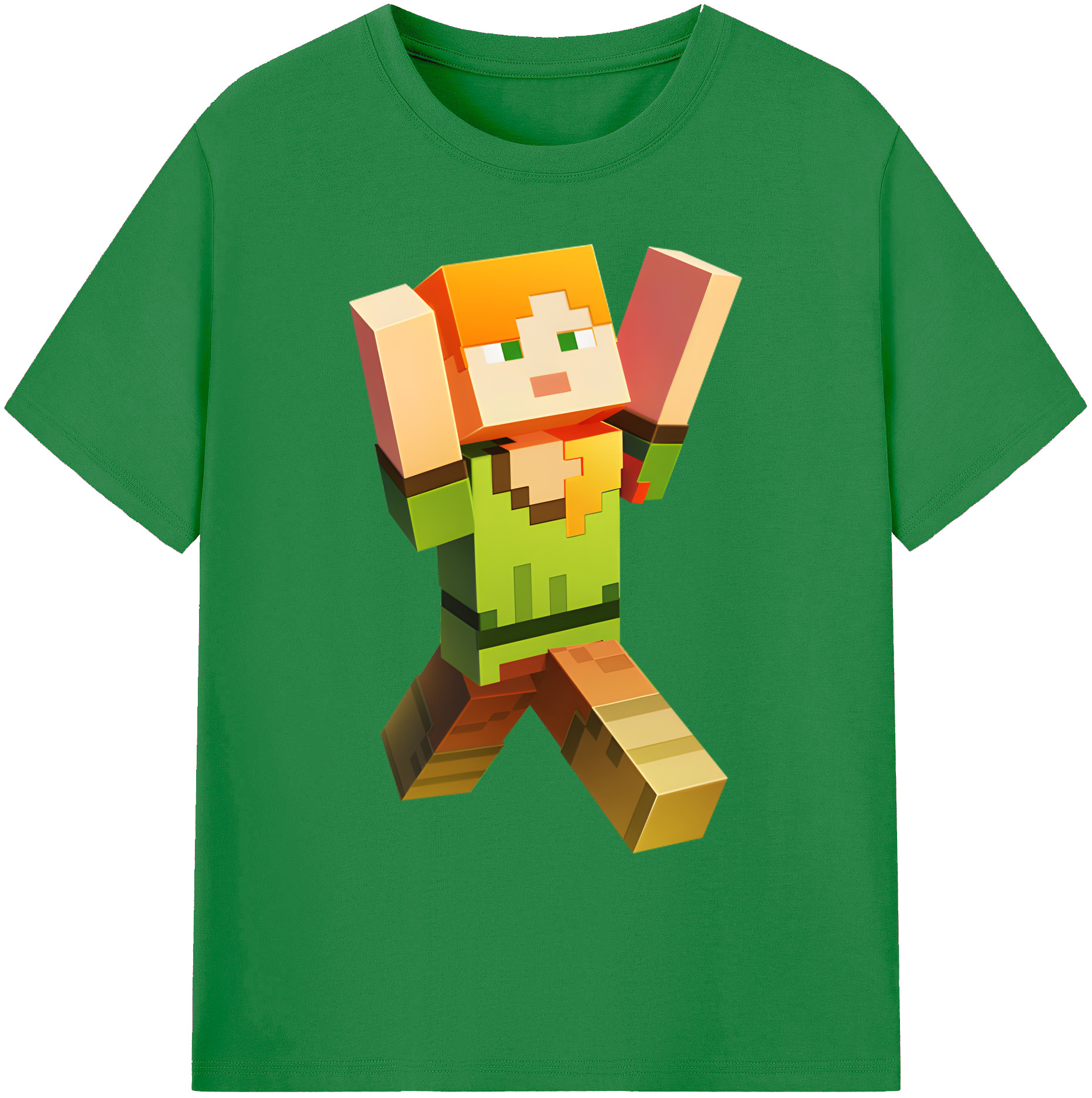 （画像用） マインクラフト ブロックの世界 Minecraft MC Block world 綿100％ メンズ半袖Tシャツ｜肌触りやわらか＆通気性