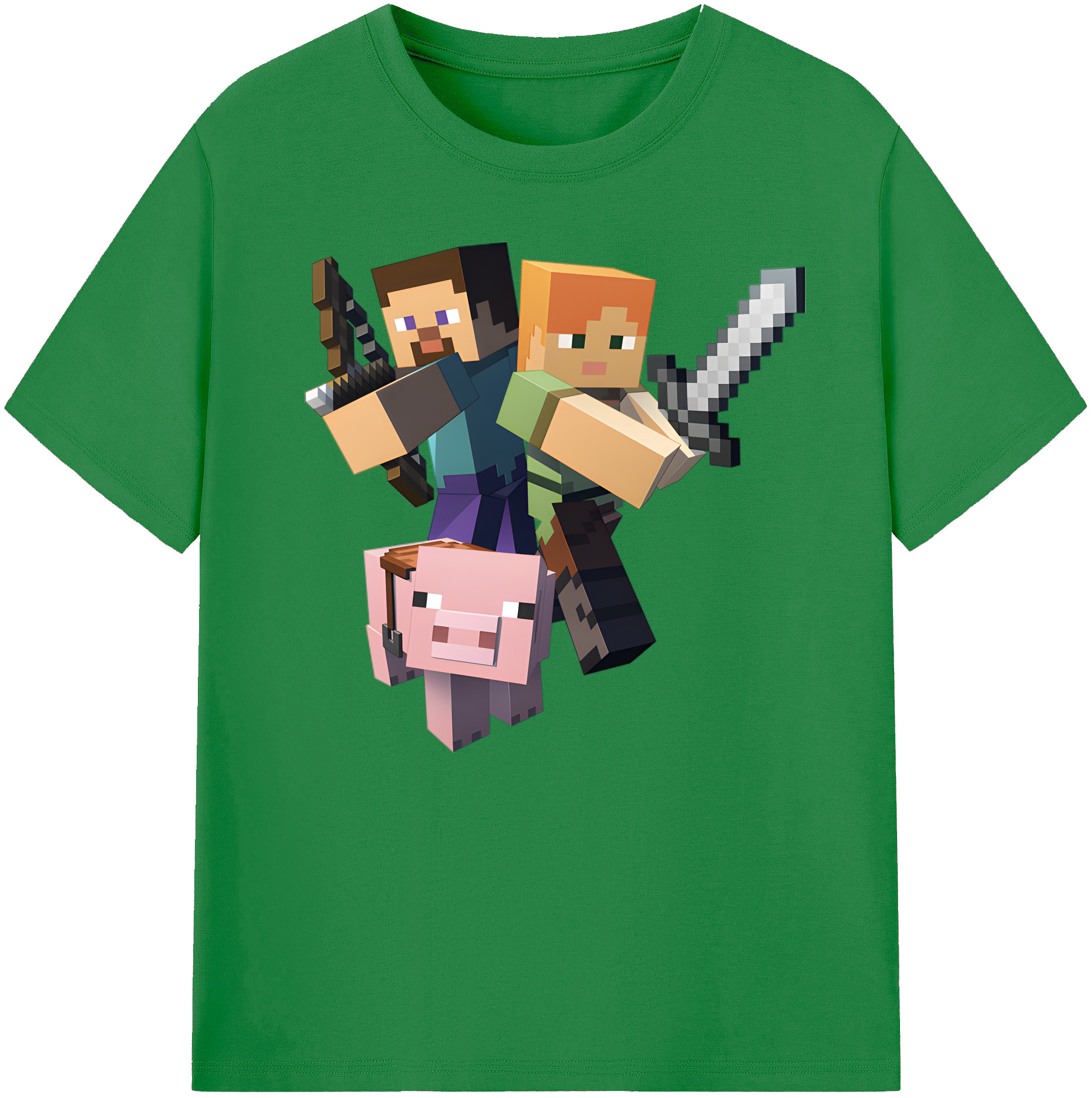 （画像用） マインクラフト ブロックの世界 Minecraft MC Block world 綿100％ メンズ半袖Tシャツ｜肌触りやわらか＆通気性