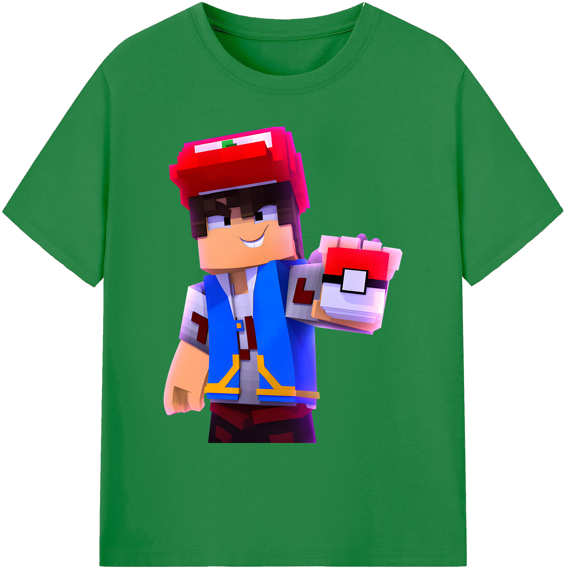 （画像用） マインクラフト ブロックの世界 Minecraft MC Block world 綿100％ メンズ半袖Tシャツ｜肌触りやわらか＆通気性