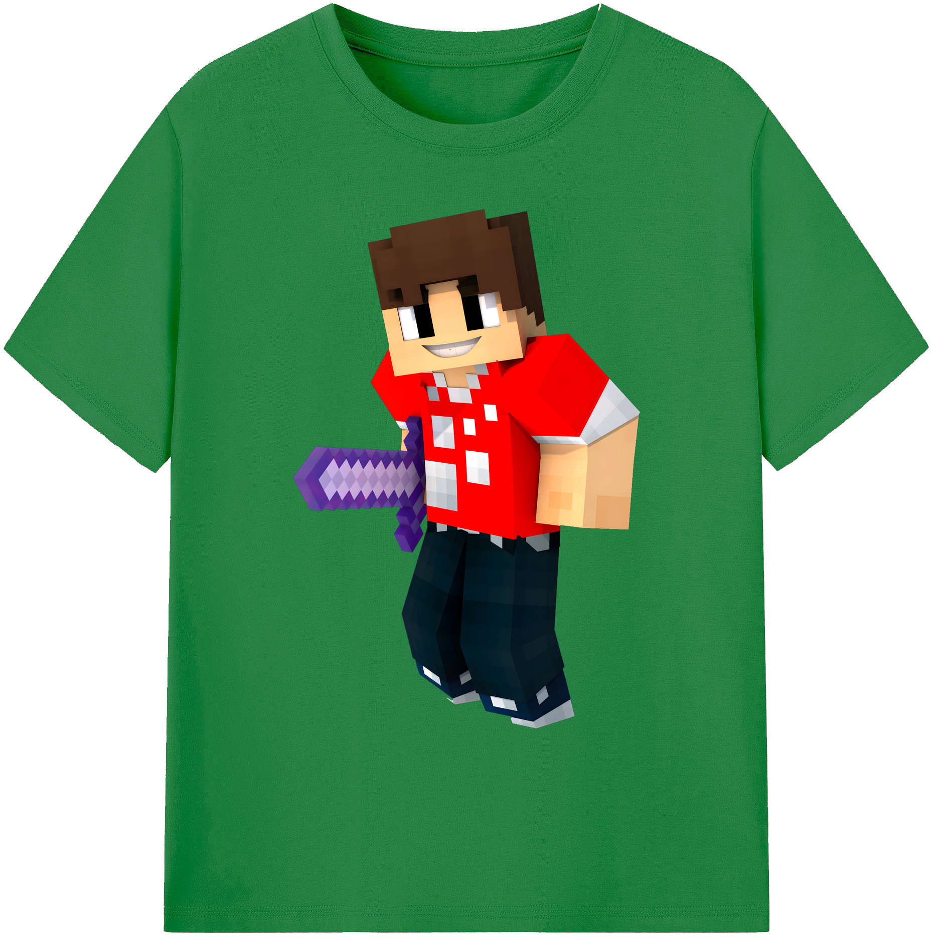 （画像用） マインクラフト ブロックの世界 Minecraft MC Block world 綿100％ メンズ半袖Tシャツ｜肌触りやわらか＆通気性