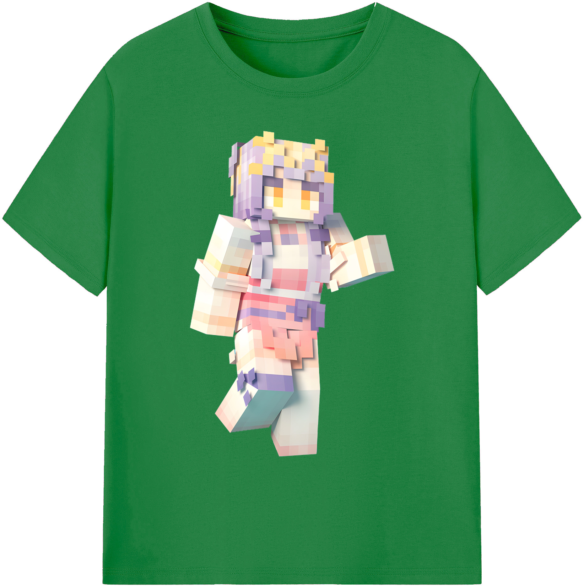 （画像用） マインクラフト ブロックの世界 Minecraft MC Block world 綿100％ メンズ半袖Tシャツ｜肌触りやわらか＆通気性
