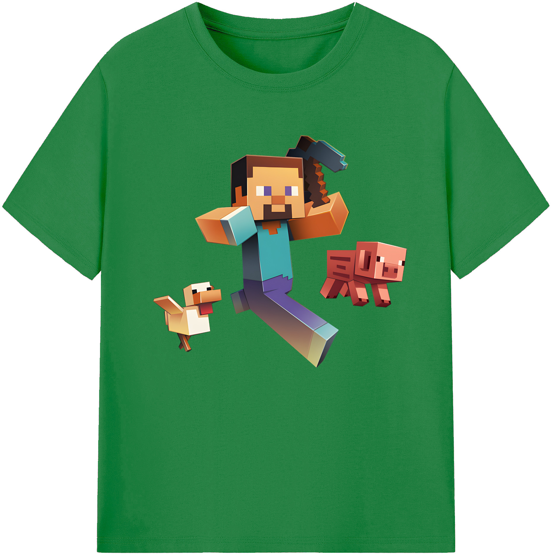 （画像用） マインクラフト ブロックの世界 Minecraft MC Block world 綿100％ メンズ半袖Tシャツ｜肌触りやわらか＆通気性