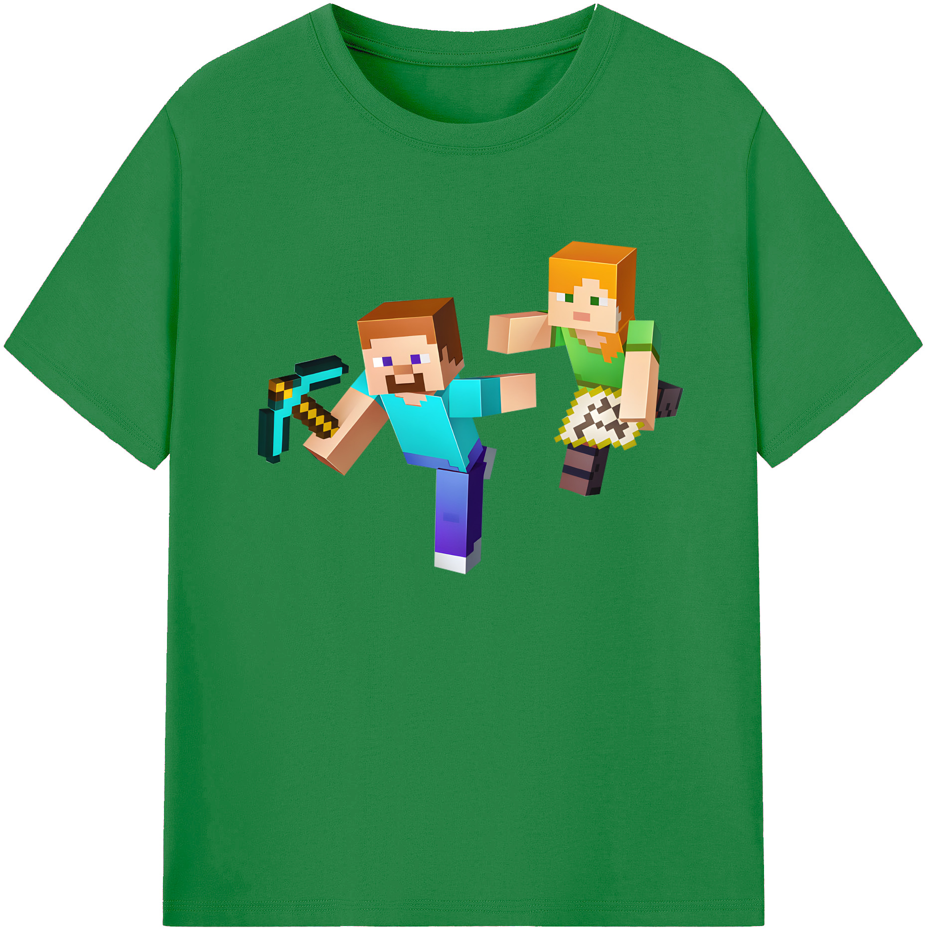 （画像用） マインクラフト ブロックの世界 Minecraft MC Block world 綿100％ メンズ半袖Tシャツ｜肌触りやわらか＆通気性