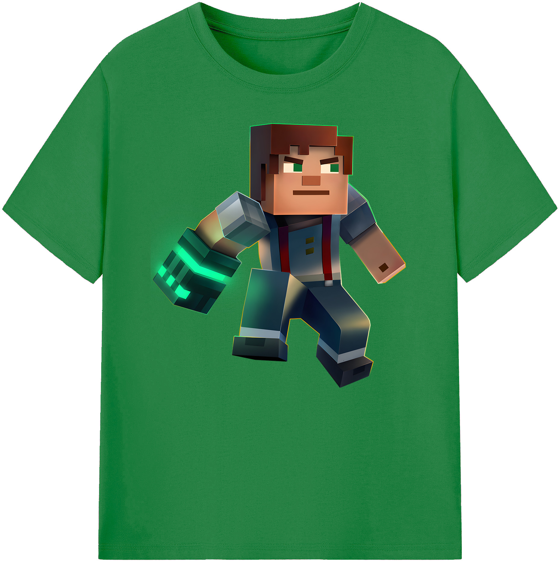 （画像用） マインクラフト ブロックの世界 Minecraft MC Block world 綿100％ メンズ半袖Tシャツ｜肌触りやわらか＆通気性