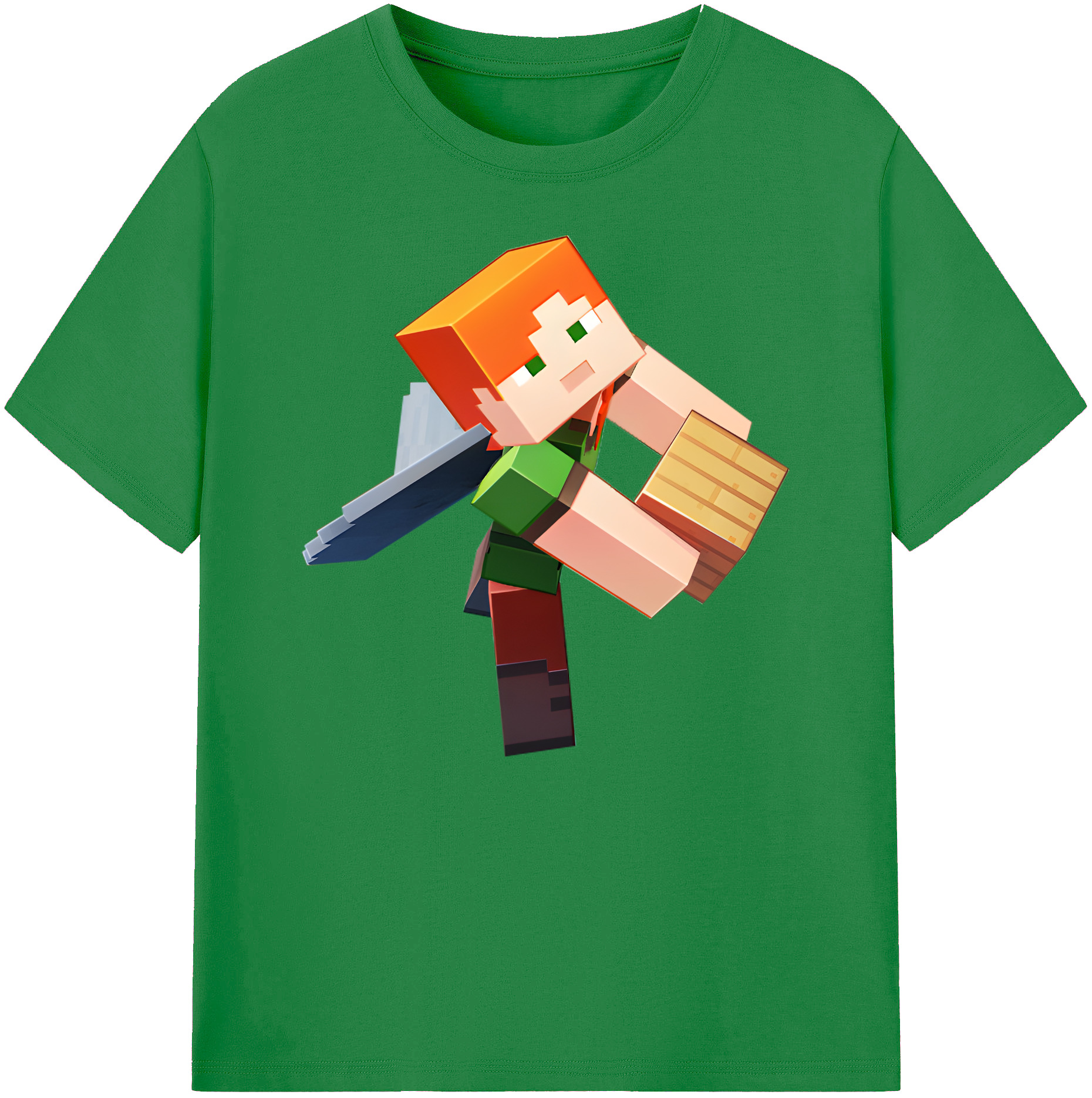 （画像用） マインクラフト ブロックの世界 Minecraft MC Block world 綿100％ メンズ半袖Tシャツ｜肌触りやわらか＆通気性
