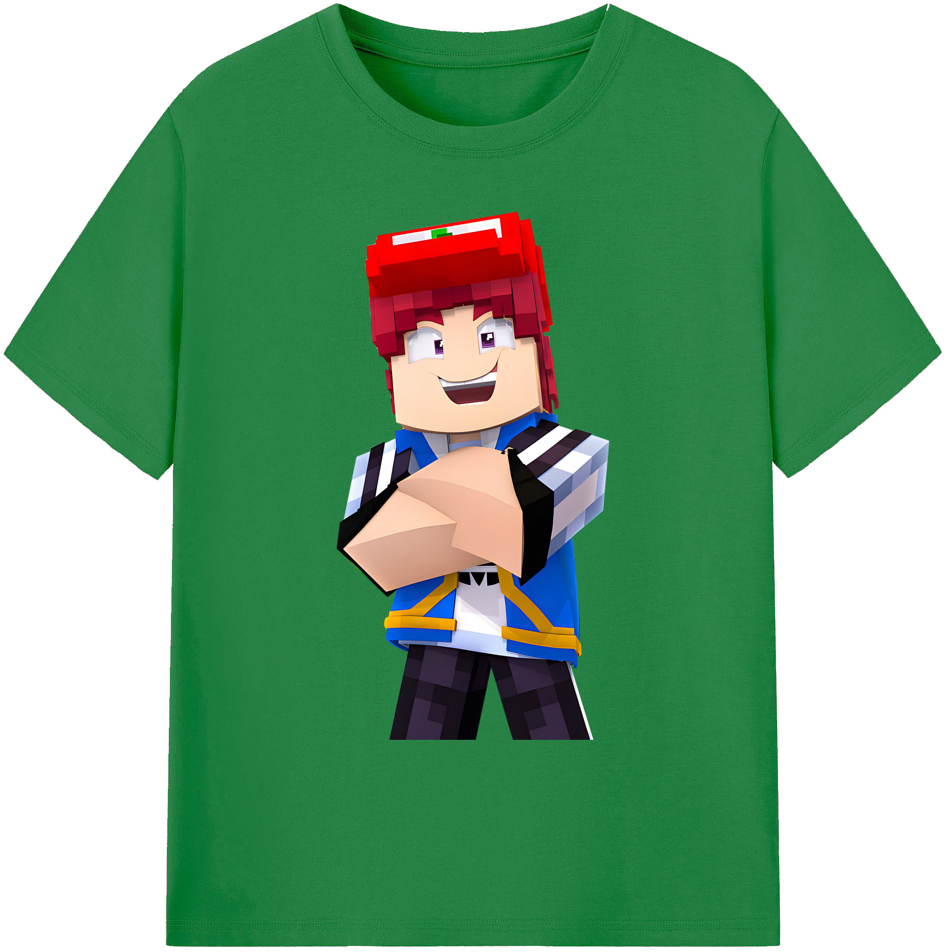 （画像用） マインクラフト ブロックの世界 Minecraft MC Block world 綿100％ メンズ半袖Tシャツ｜肌触りやわらか＆通気性