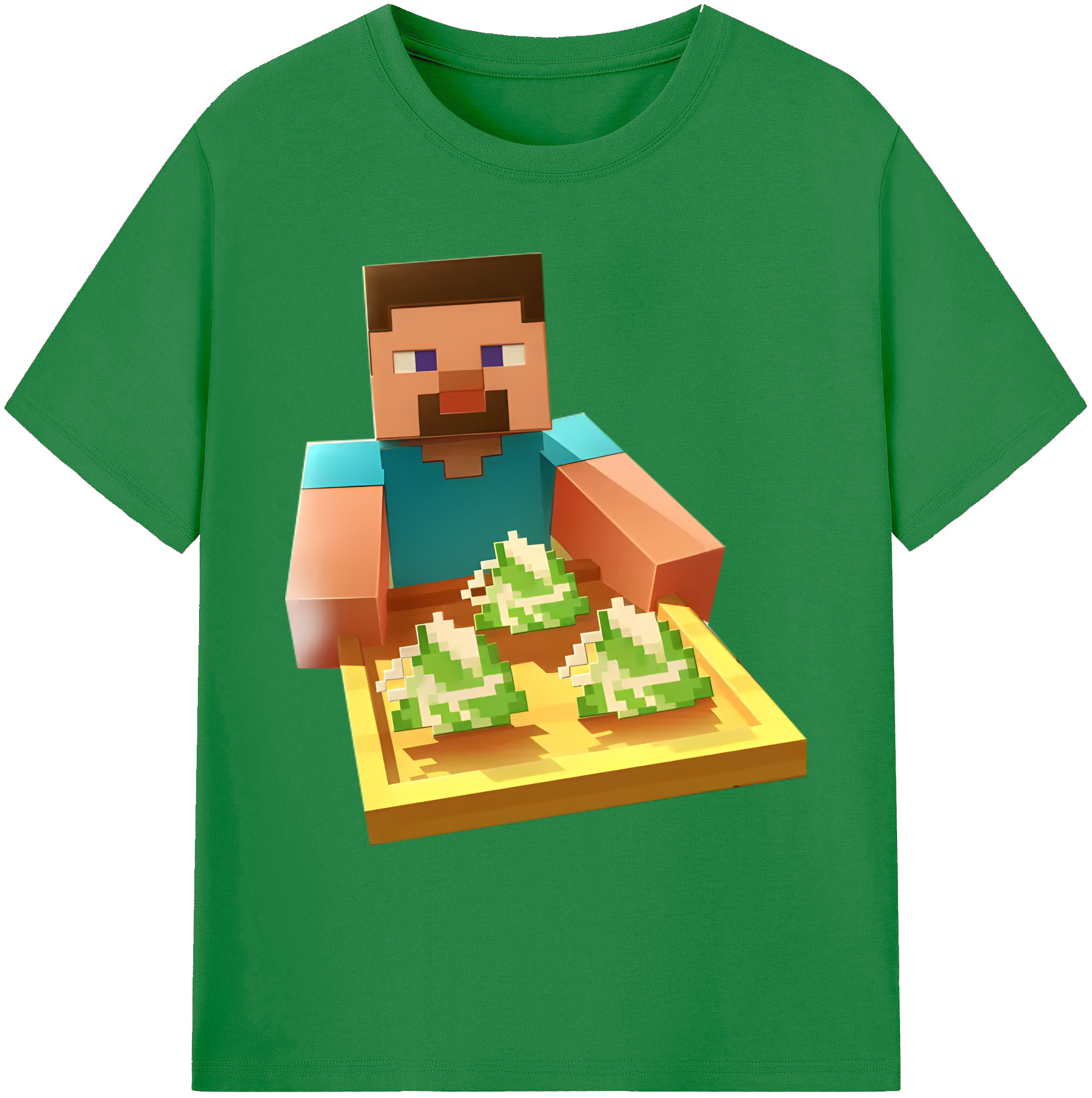 （画像用） マインクラフト ブロックの世界 Minecraft MC Block world 綿100％ メンズ半袖Tシャツ｜肌触りやわらか＆通気性