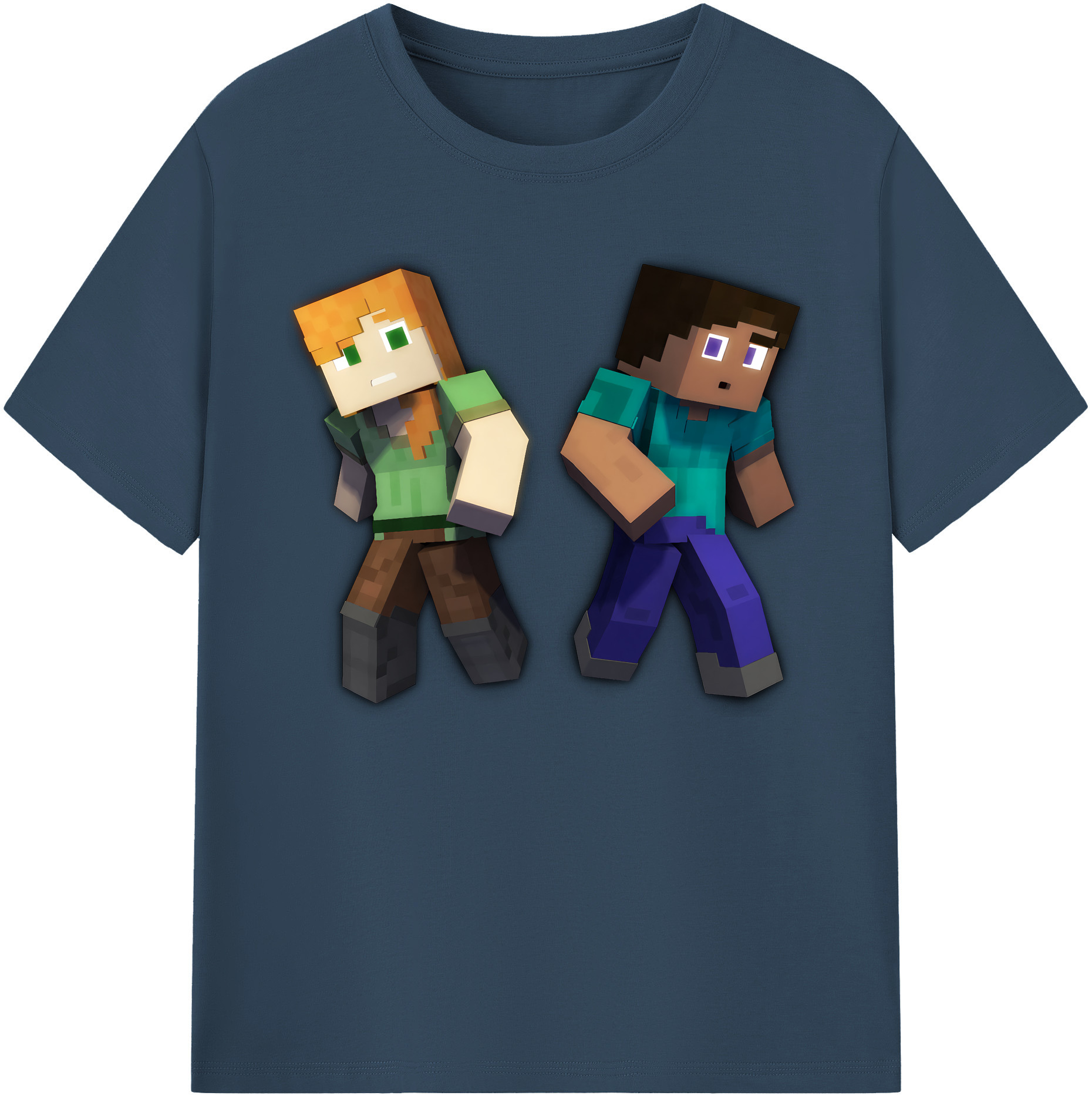 （画像用） マインクラフト ブロックの世界 Minecraft MC Block world 綿100％ メンズ半袖Tシャツ｜肌触りやわらか＆通気性
