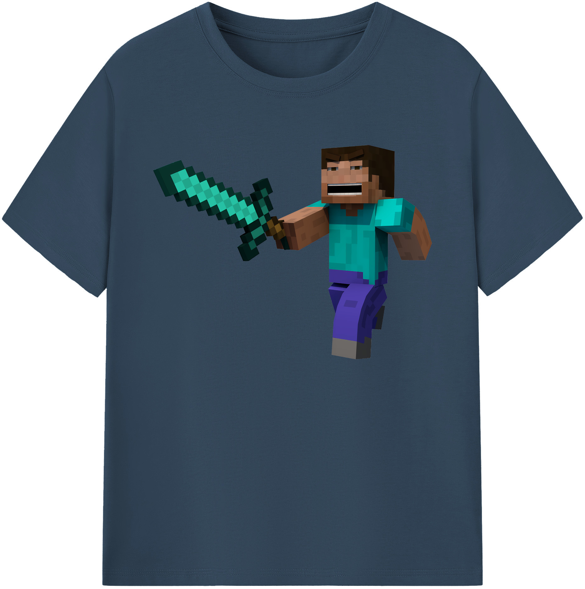 （画像用） マインクラフト ブロックの世界 Minecraft MC Block world 綿100％ メンズ半袖Tシャツ｜肌触りやわらか＆通気性