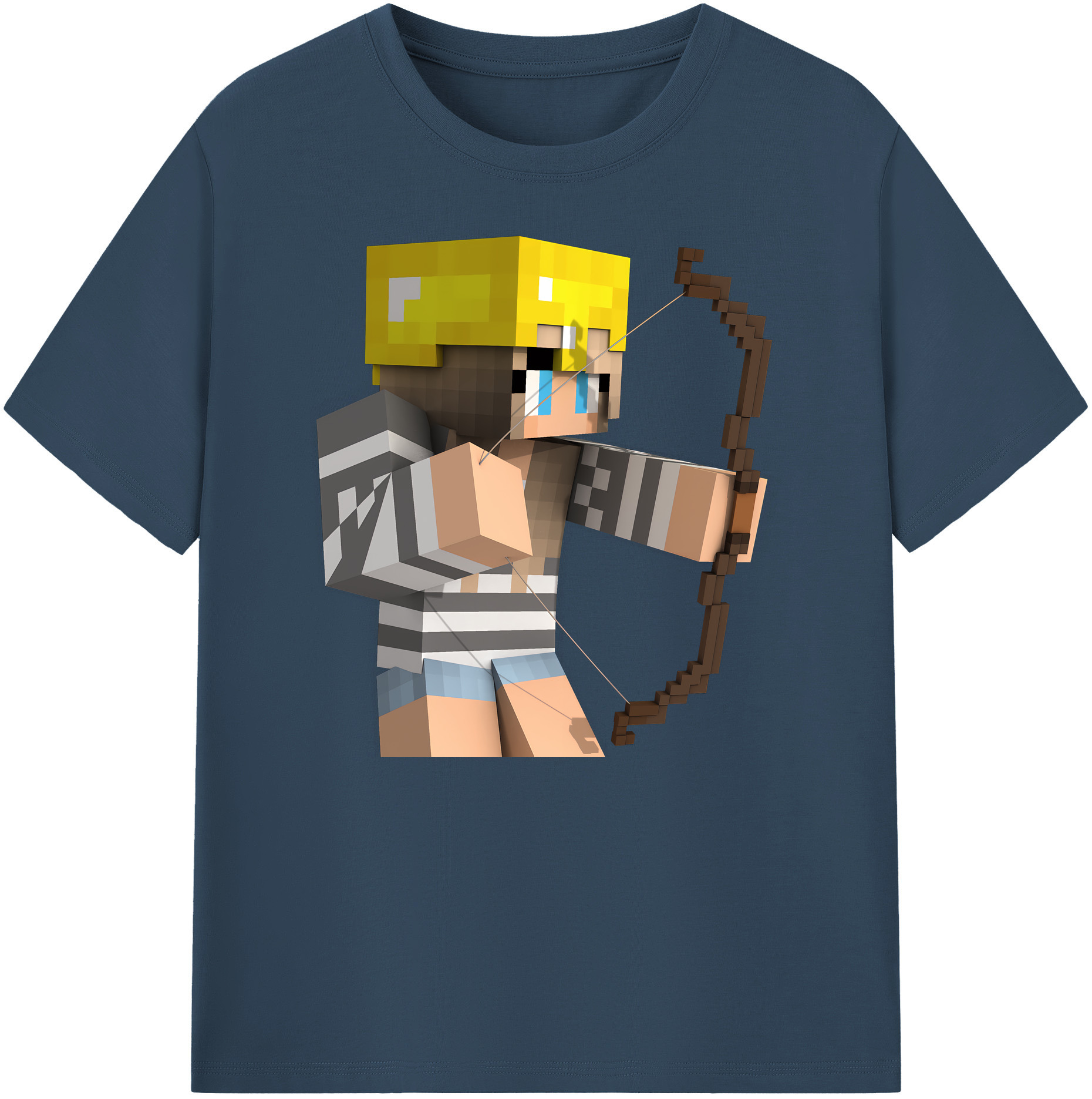 （画像用） マインクラフト ブロックの世界 Minecraft MC Block world 綿100％ メンズ半袖Tシャツ｜肌触りやわらか＆通気性