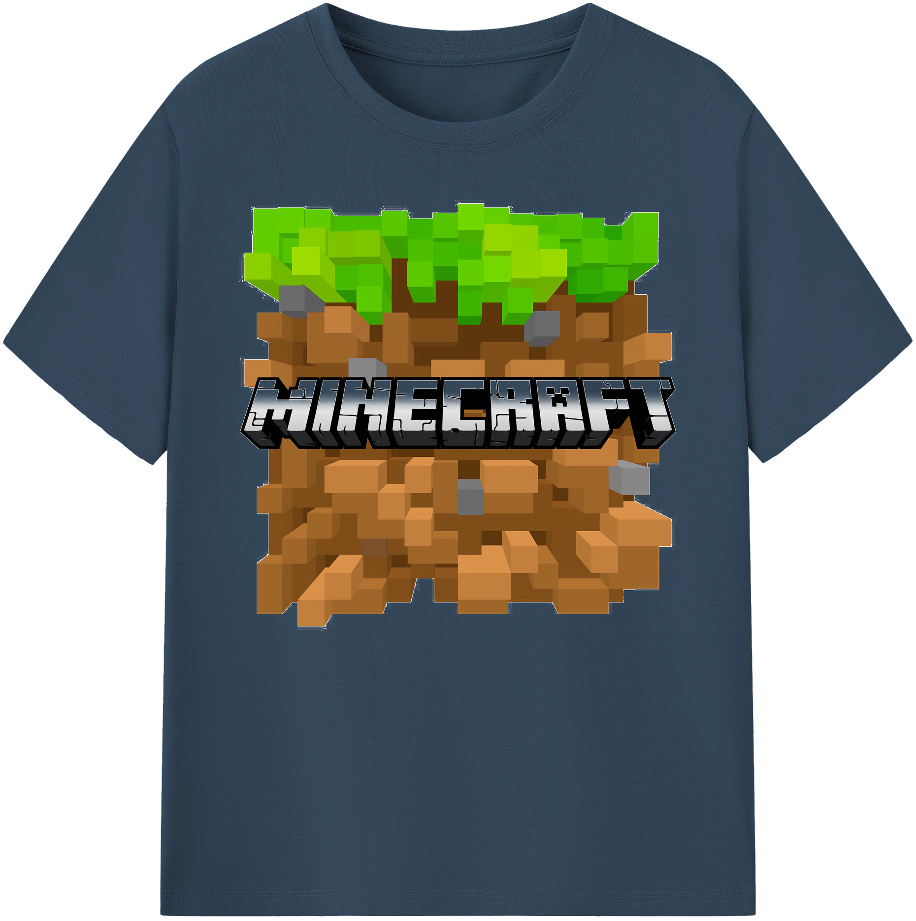 （画像用） マインクラフト ブロックの世界 Minecraft MC Block world 綿100％ メンズ半袖Tシャツ｜肌触りやわらか＆通気性