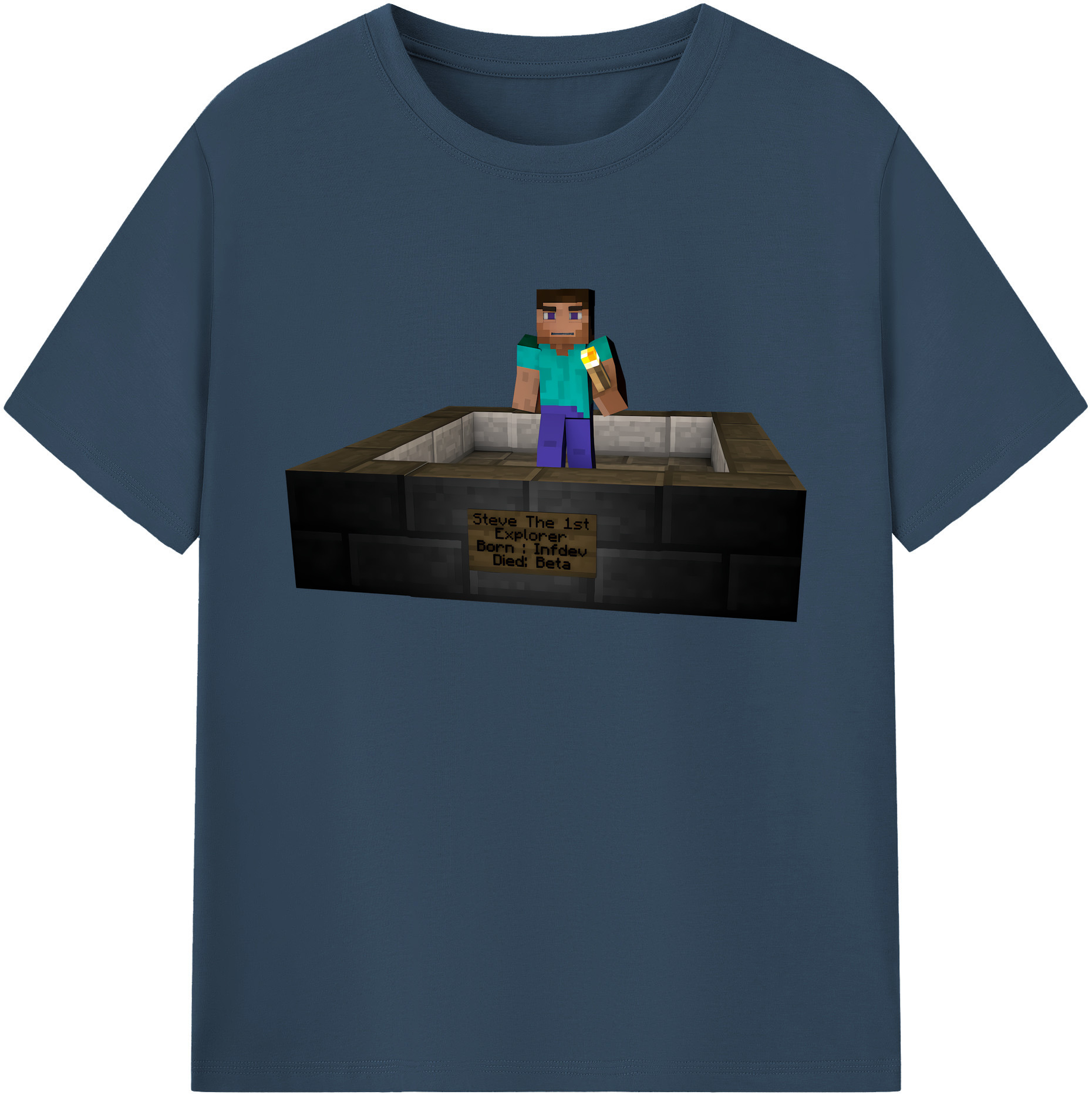 （画像用） マインクラフト ブロックの世界 Minecraft MC Block world 綿100％ メンズ半袖Tシャツ｜肌触りやわらか＆通気性