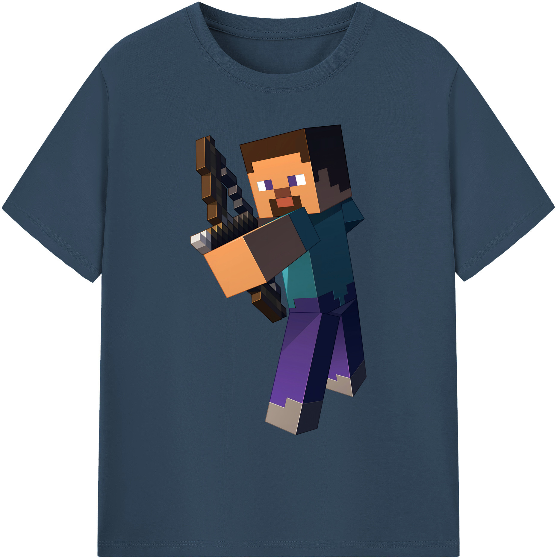 （画像用） マインクラフト ブロックの世界 Minecraft MC Block world 綿100％ メンズ半袖Tシャツ｜肌触りやわらか＆通気性