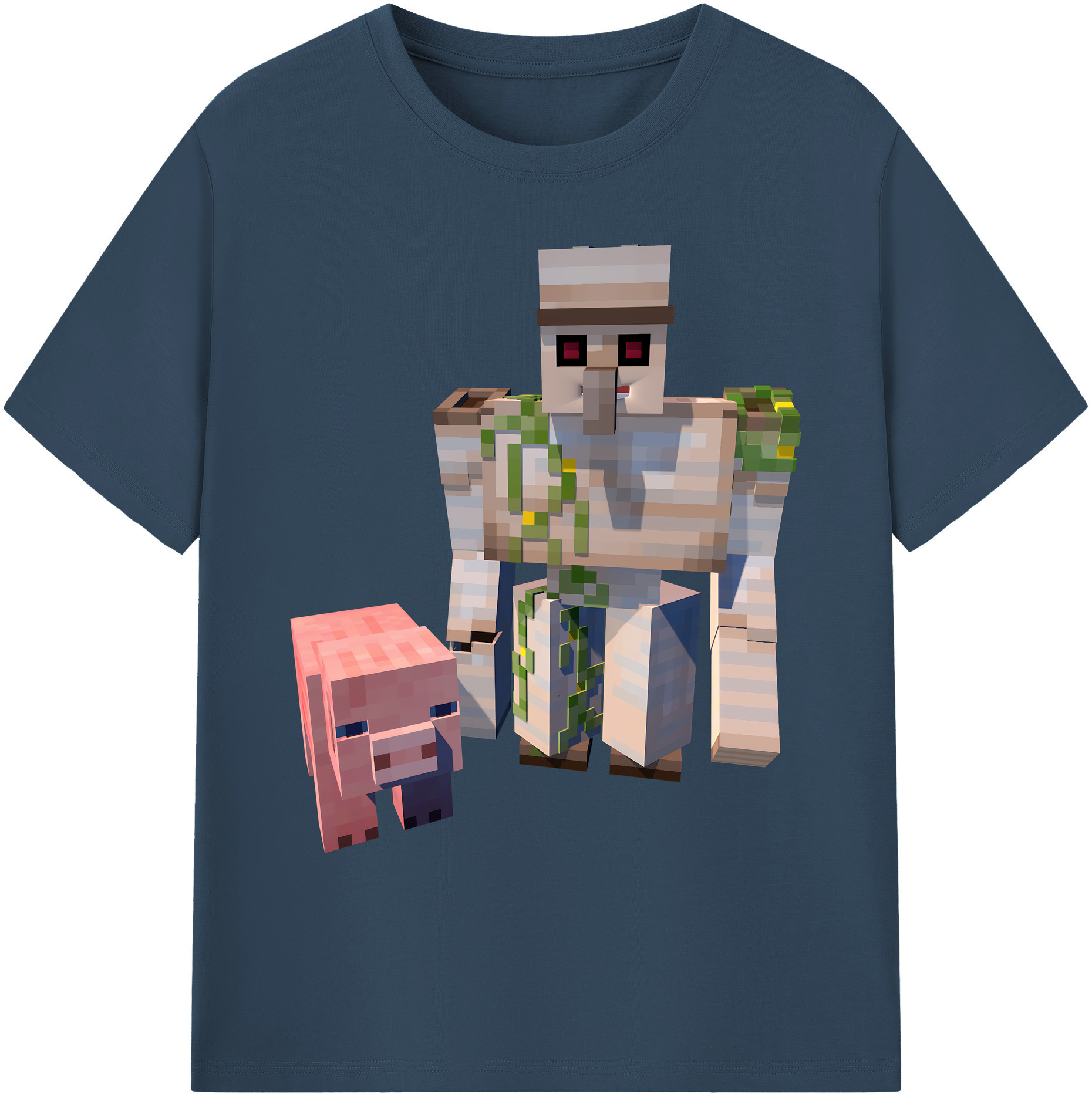（画像用） マインクラフト ブロックの世界 Minecraft MC Block world 綿100％ メンズ半袖Tシャツ｜肌触りやわらか＆通気性